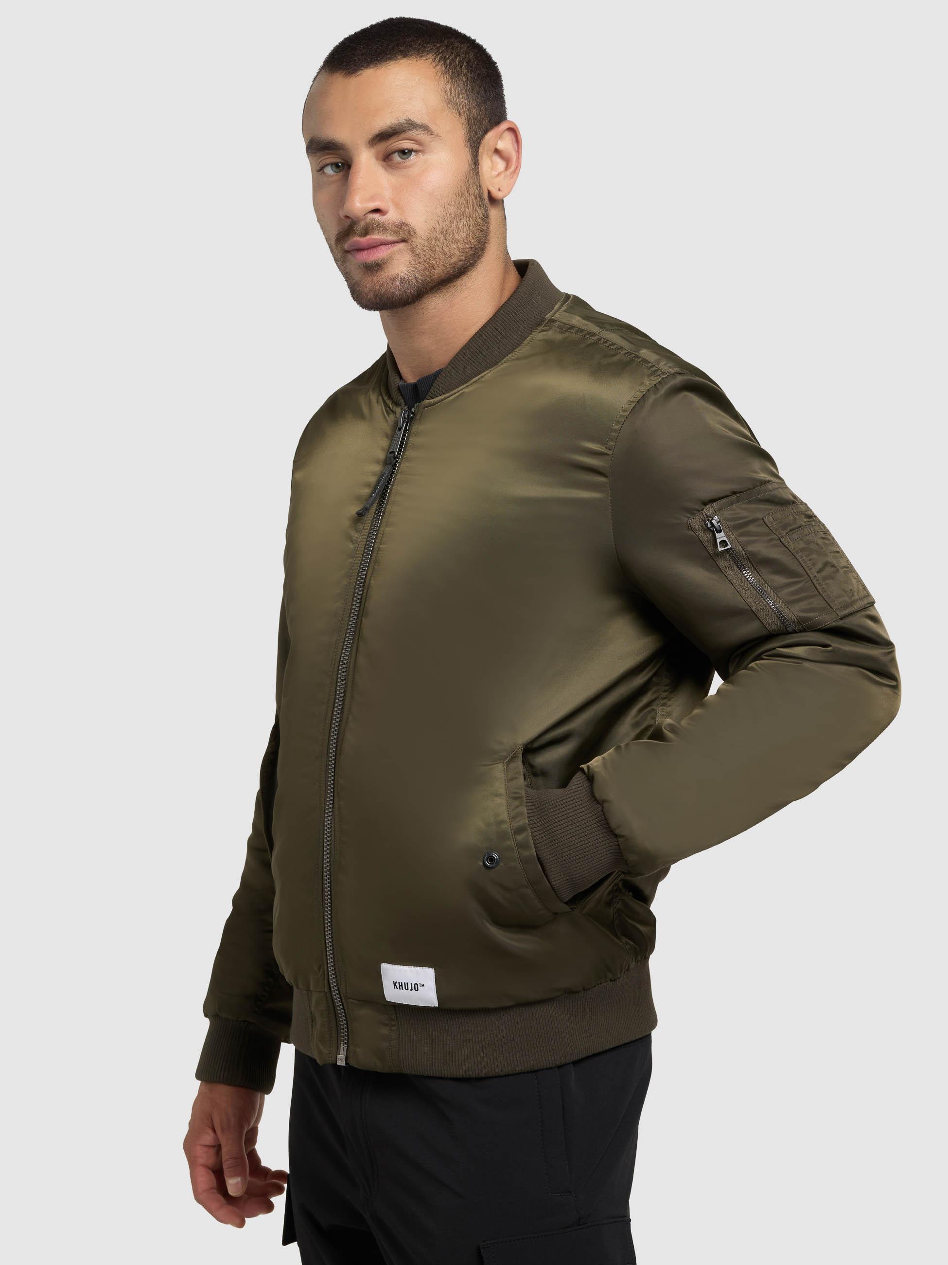 Matt glänzende Bomberjacke "Adon" Forest Green