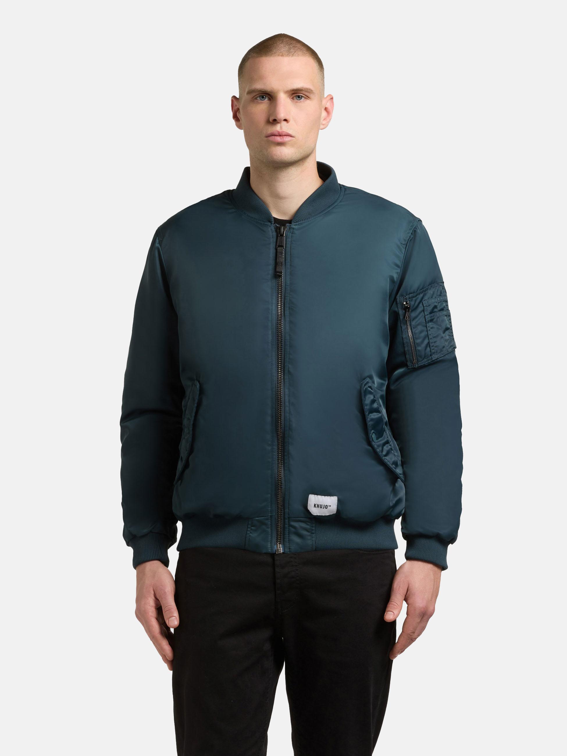 Matt glänzende Bomberjacke "Adon" Petrol Blue