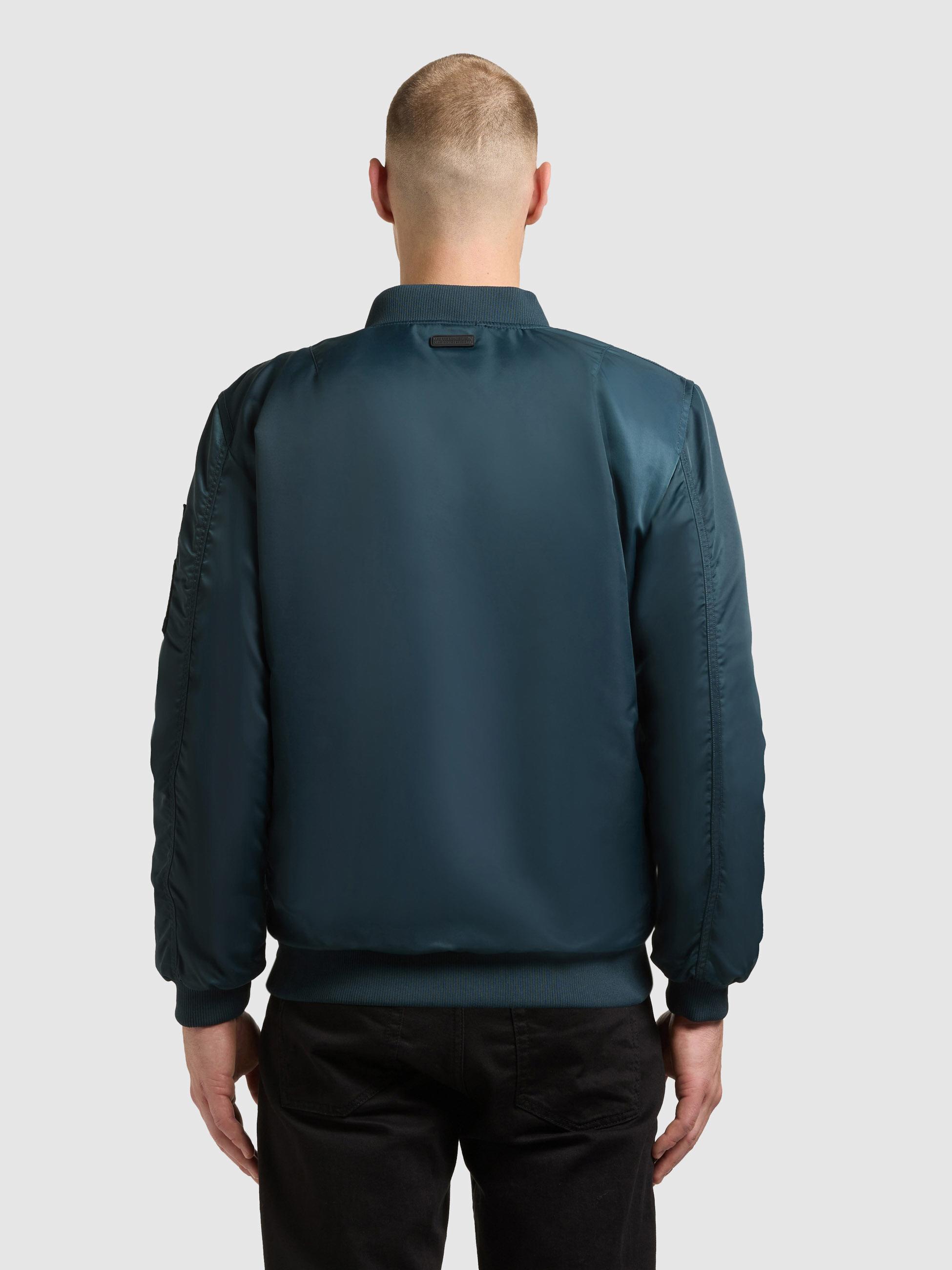 Matt glänzende Bomberjacke "Adon" Petrol Blue