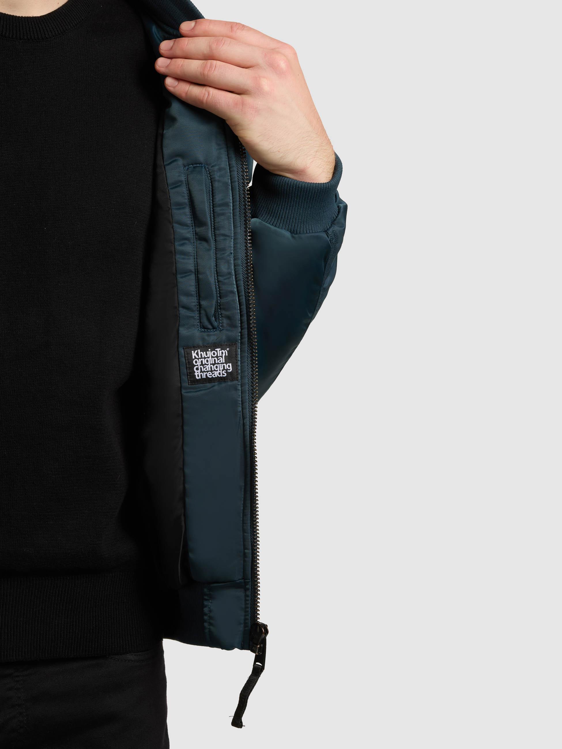Matt glänzende Bomberjacke "Adon" Petrol Blue
