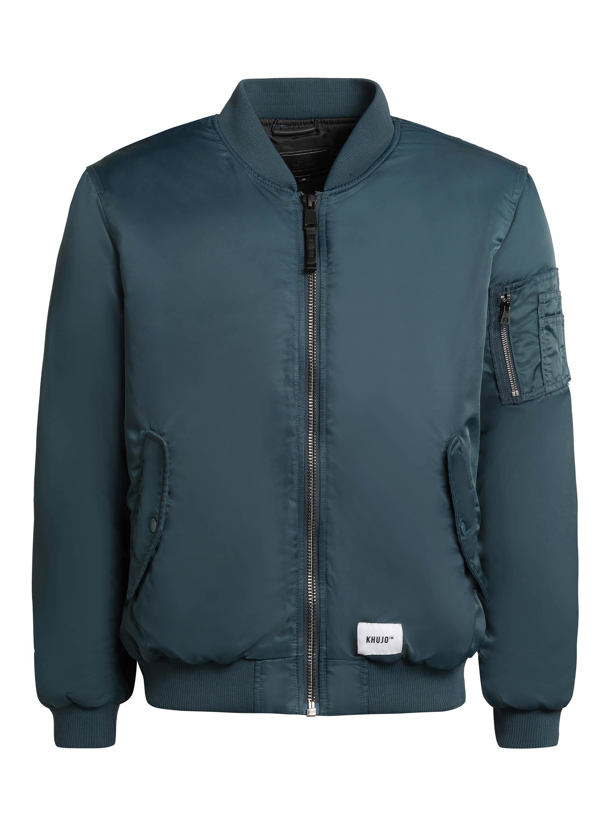 Matt glänzende Bomberjacke "Adon" Petrol Blue