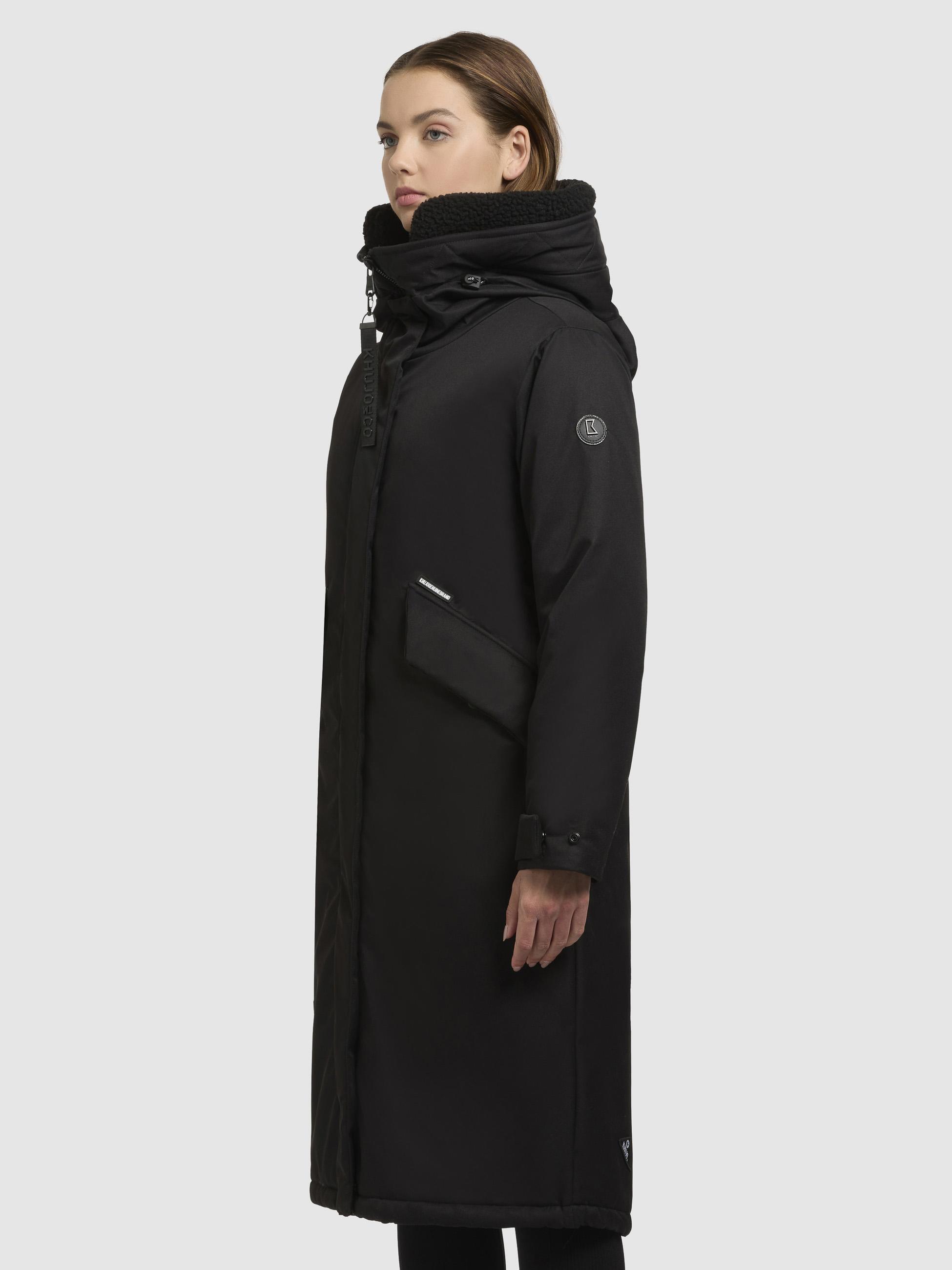 Langer Wintermantel mir Kapuze "Agneta-YM" Black