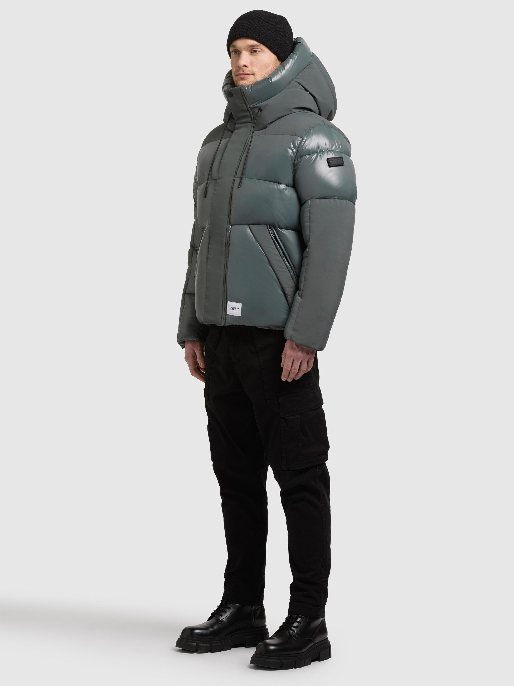 Winter Steppjack mit magnetischen Details "Alst" Foam Green