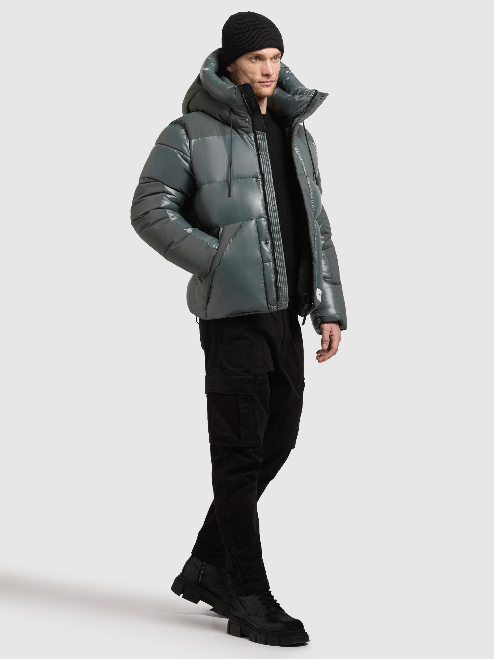 Winter Steppjack mit magnetischen Details "Alst" Foam Green