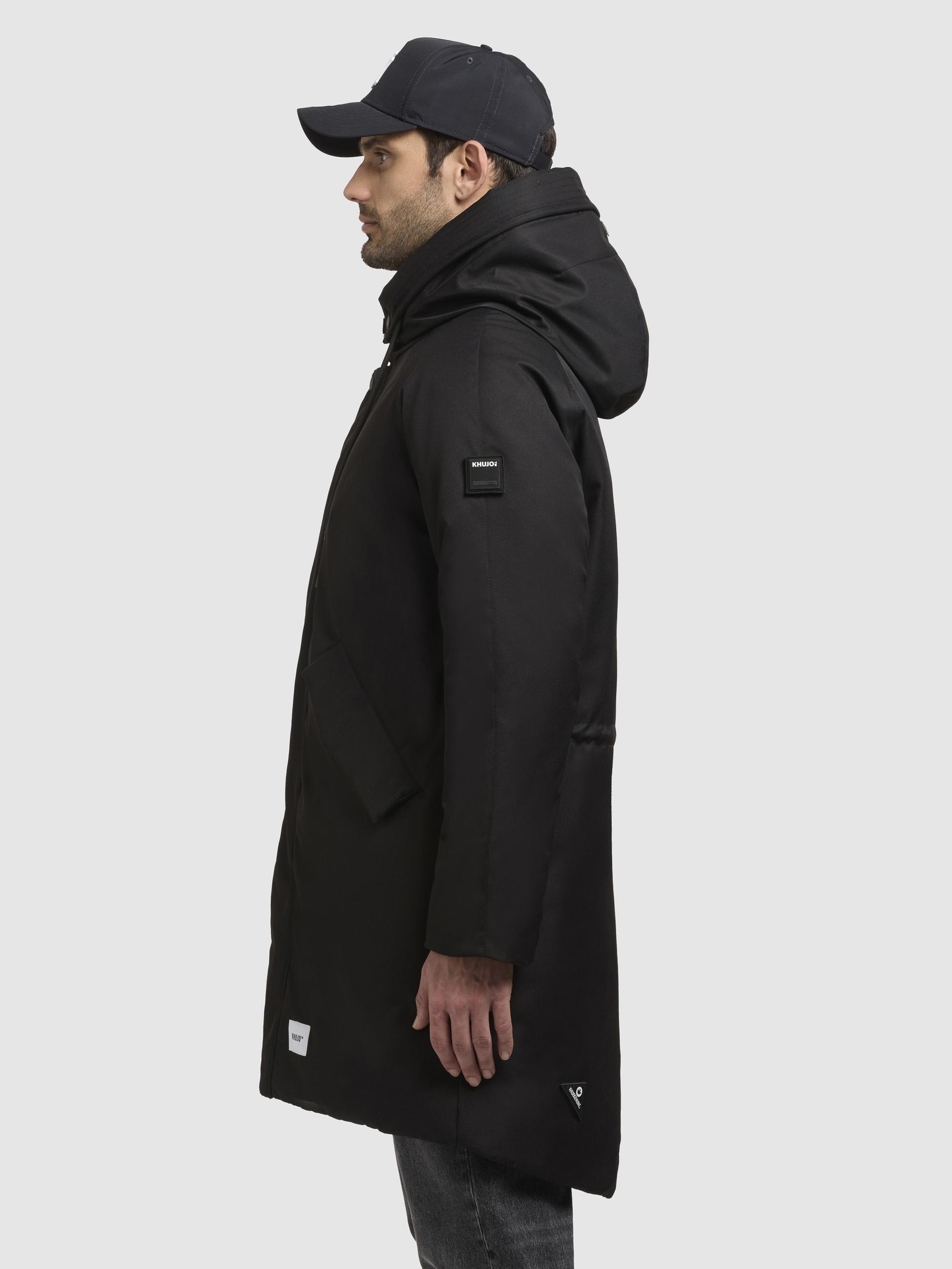 Warmer Winter Kurzmantel mit Magnet-Flap-Abdeckleiste "Anth" Black