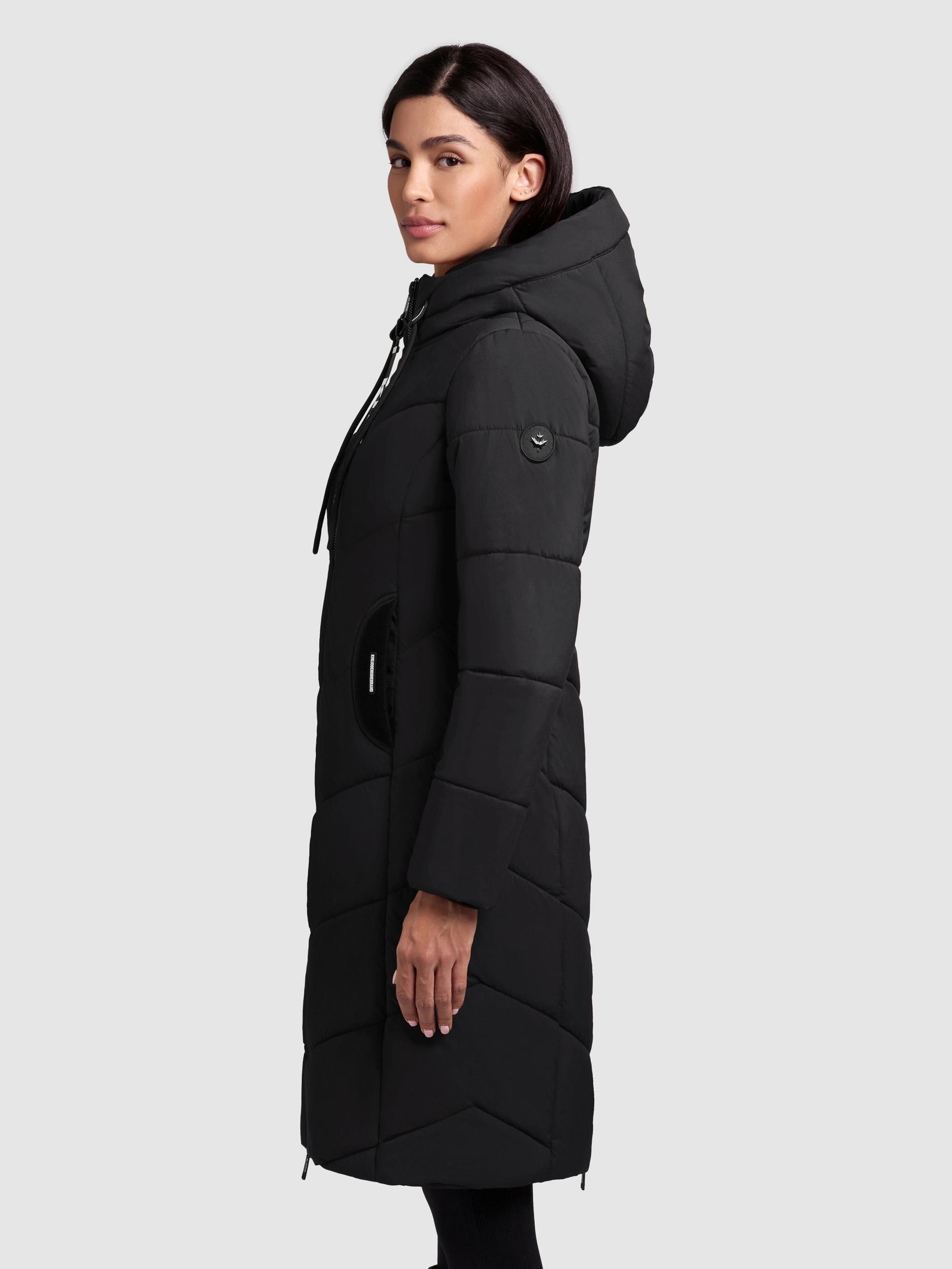 Winter Steppmantel mit Schlüsselanhänger als Reißverschluss-Anfasser "Aribay4 Light-YM" Black