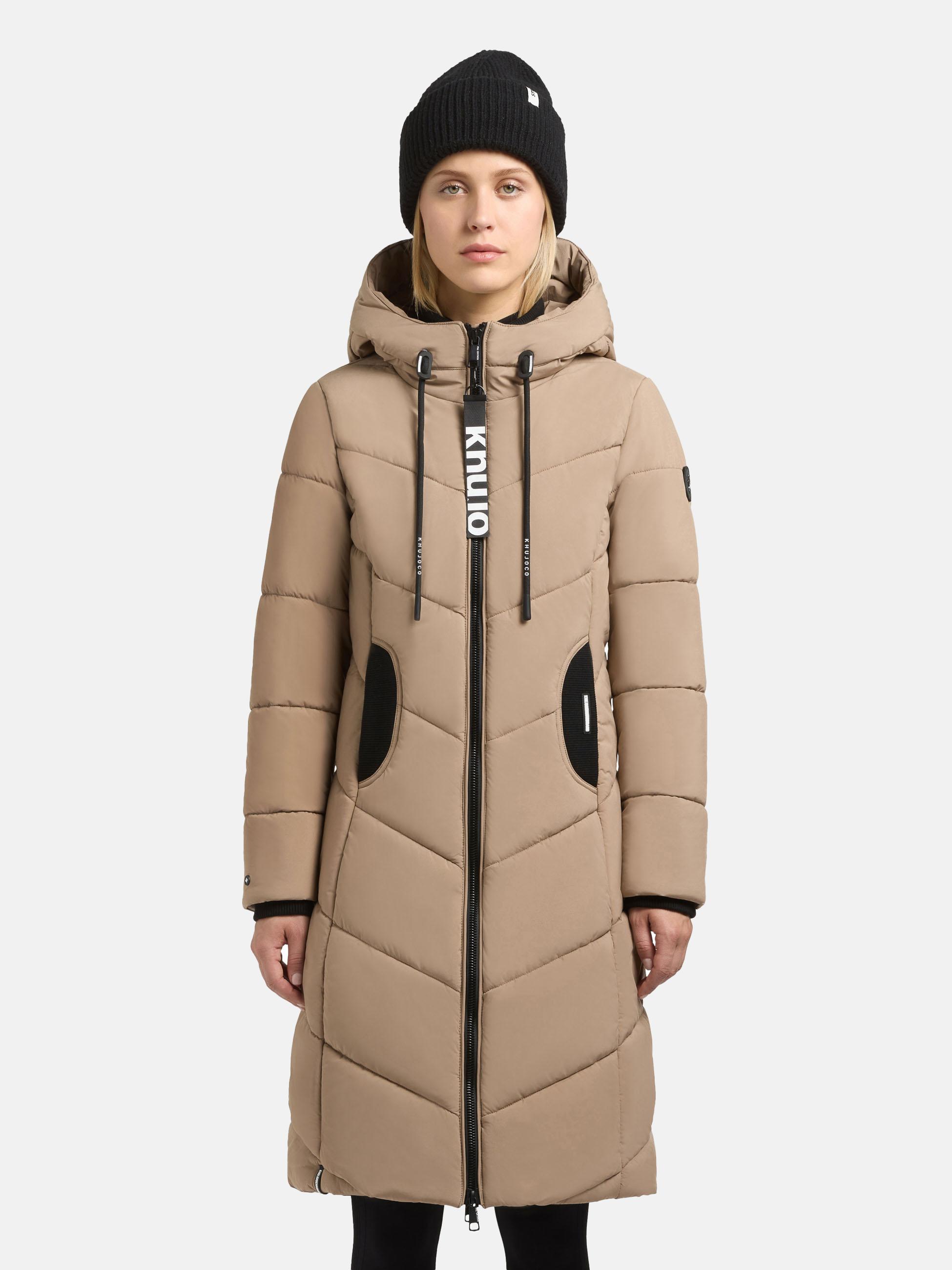 Winter Steppmantel mit Schlüsselanhänger als Reißverschluss-Anfasser "Aribay4 Light-YM" Cookie Beige