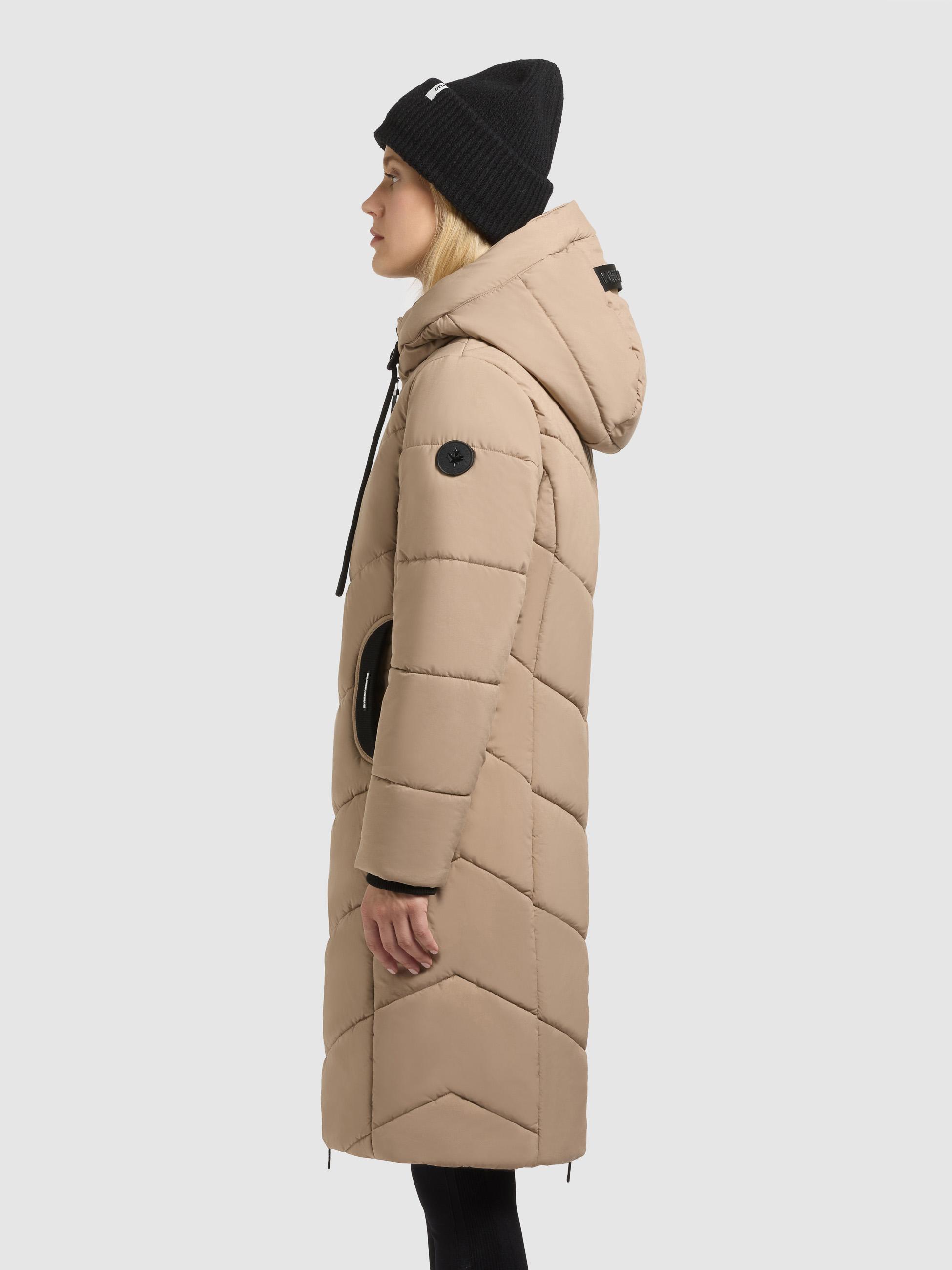 Winter Steppmantel mit Schlüsselanhänger als Reißverschluss-Anfasser "Aribay4 Light-YM" Cookie Beige