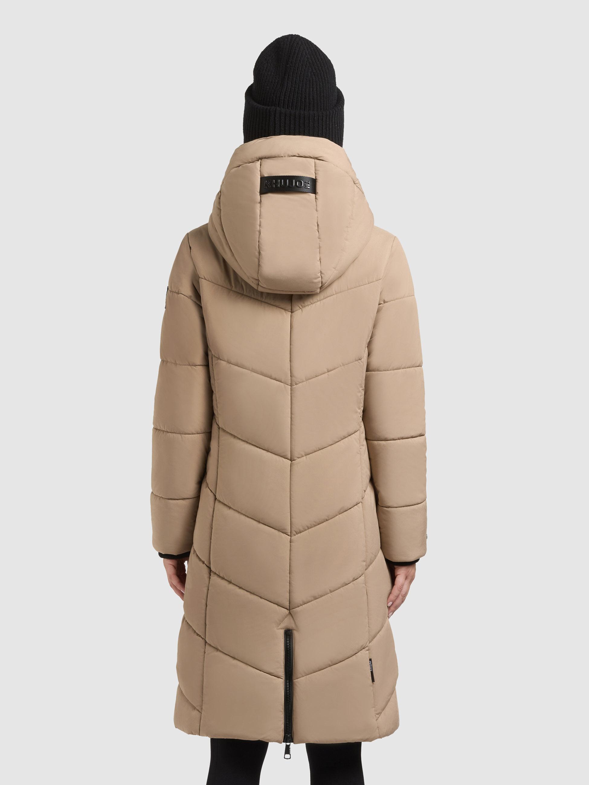 Winter Steppmantel mit Schlüsselanhänger als Reißverschluss-Anfasser "Aribay4 Light-YM" Cookie Beige