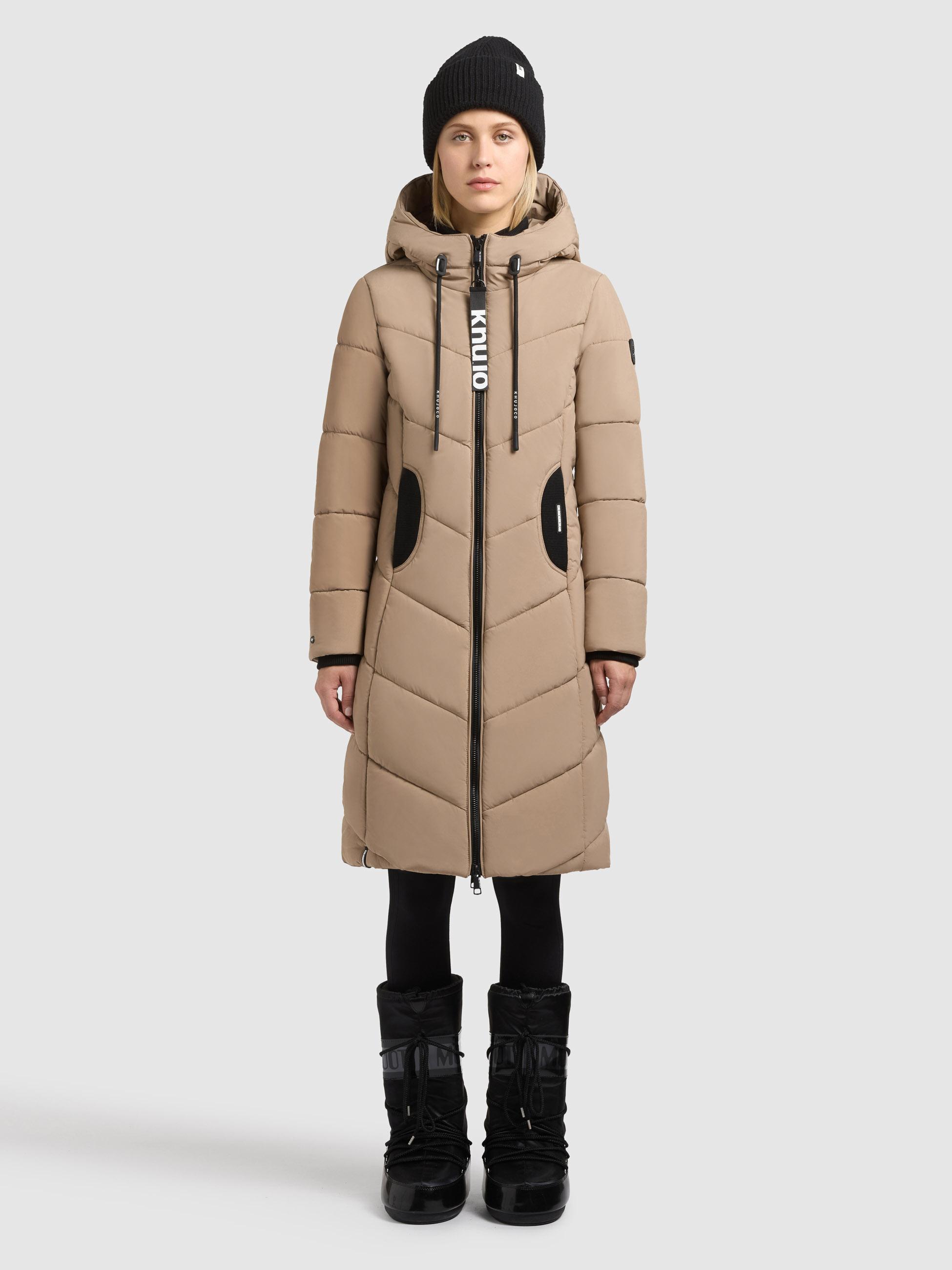 Winter Steppmantel mit Schlüsselanhänger als Reißverschluss-Anfasser "Aribay4 Light-YM" Cookie Beige