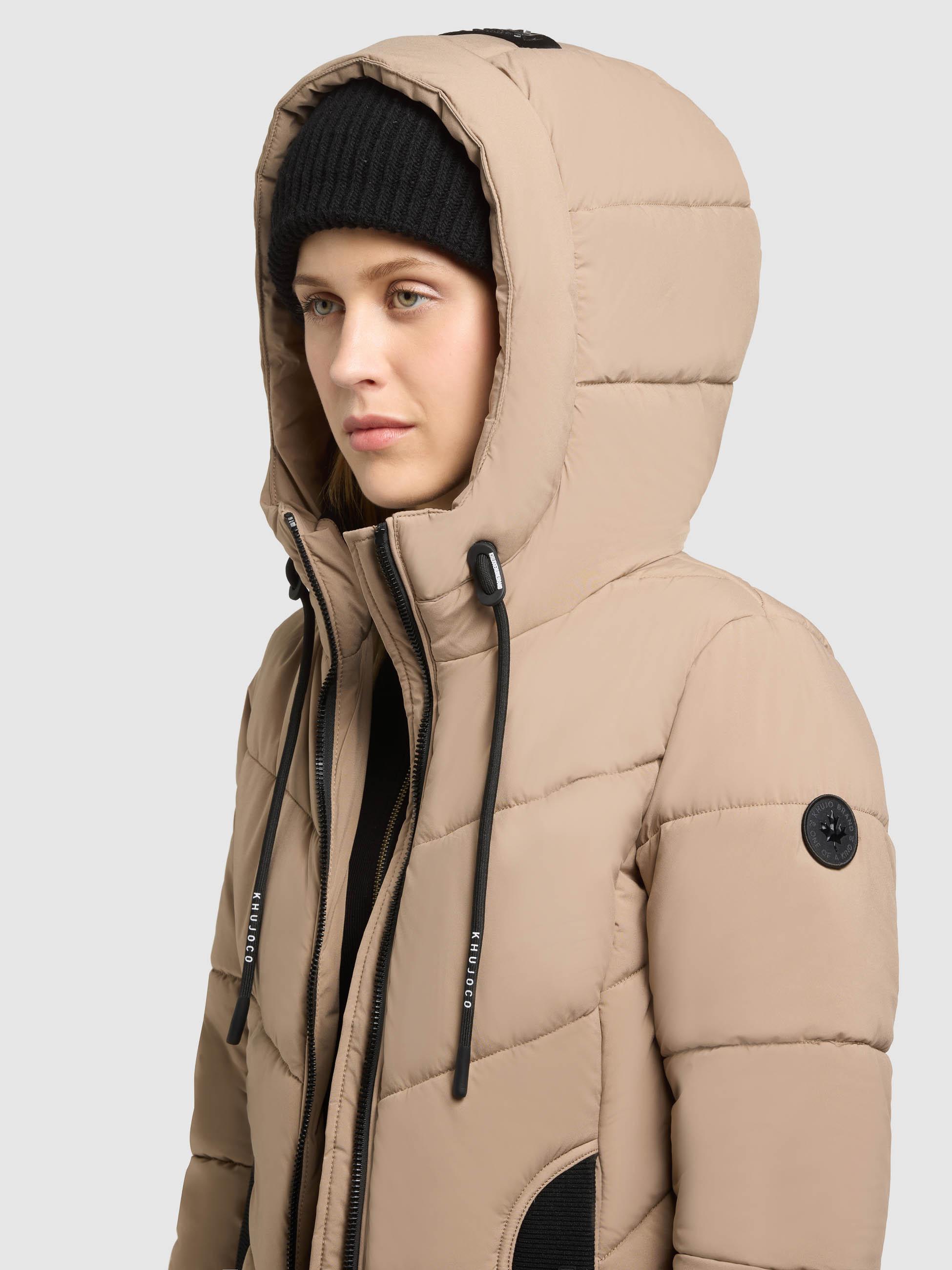 Winter Steppmantel mit Schlüsselanhänger als Reißverschluss-Anfasser "Aribay4 Light-YM" Cookie Beige