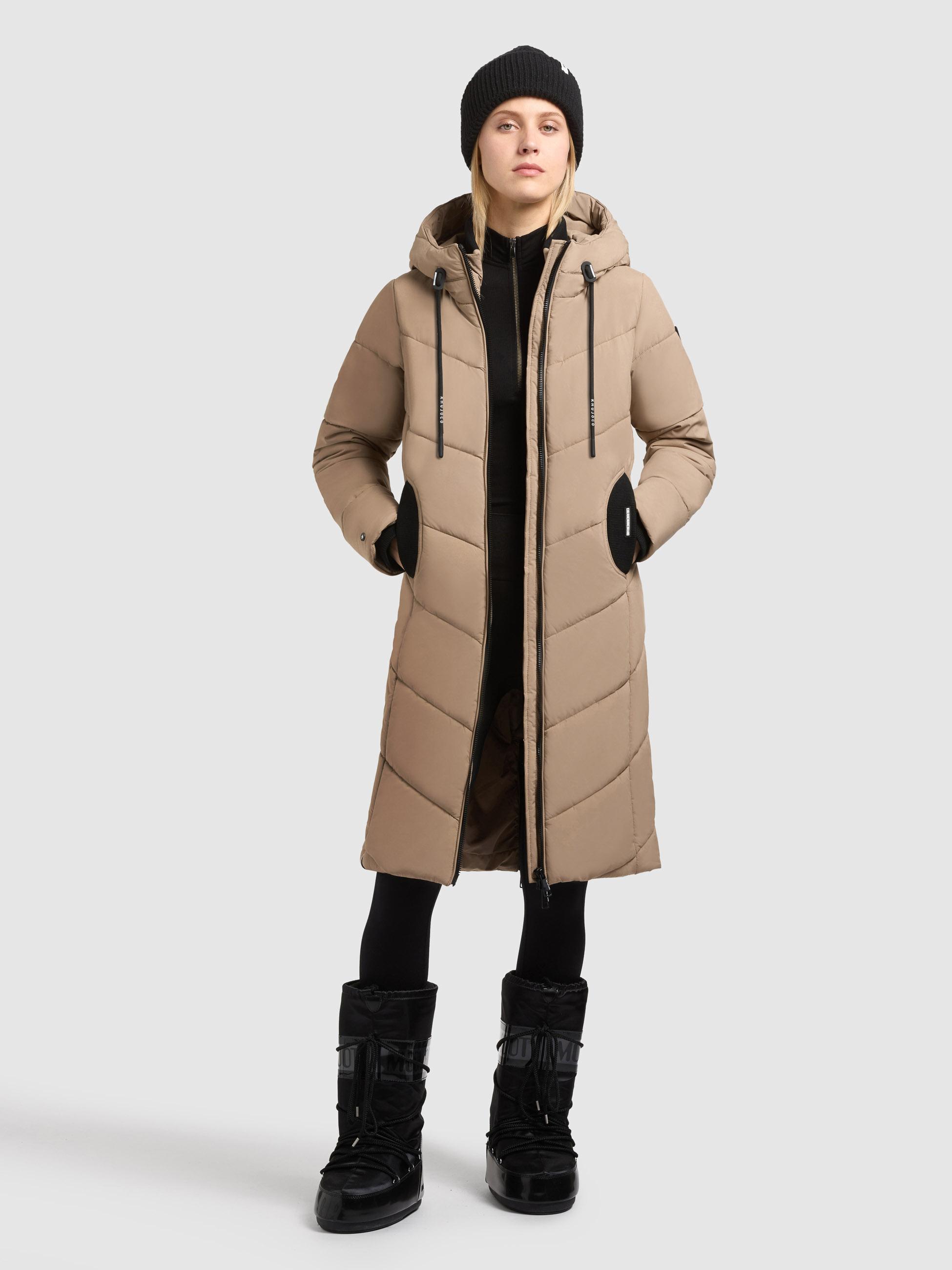 Winter Steppmantel mit Schlüsselanhänger als Reißverschluss-Anfasser "Aribay4 Light-YM" Cookie Beige