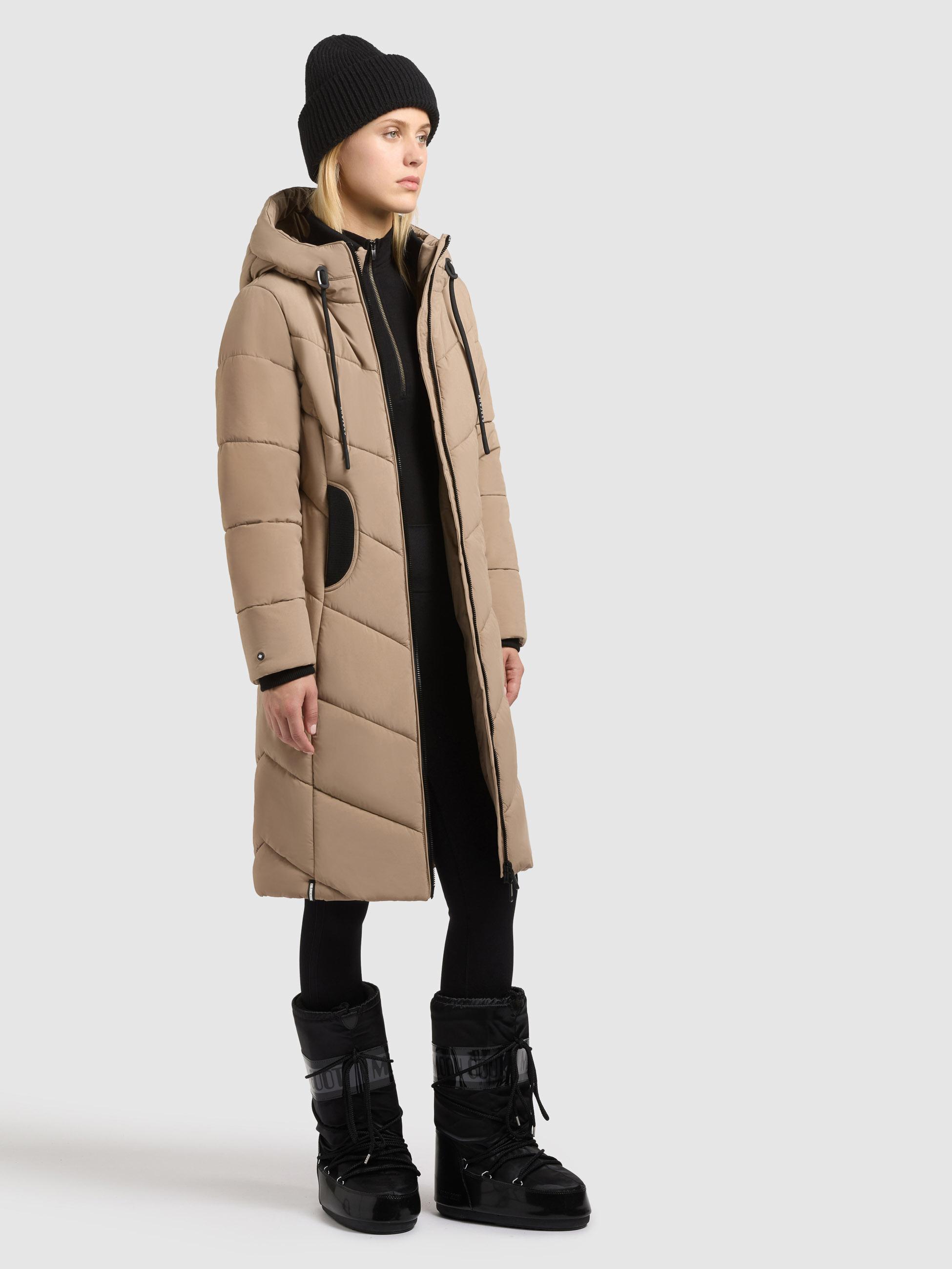 Winter Steppmantel mit Schlüsselanhänger als Reißverschluss-Anfasser "Aribay4 Light-YM" Cookie Beige