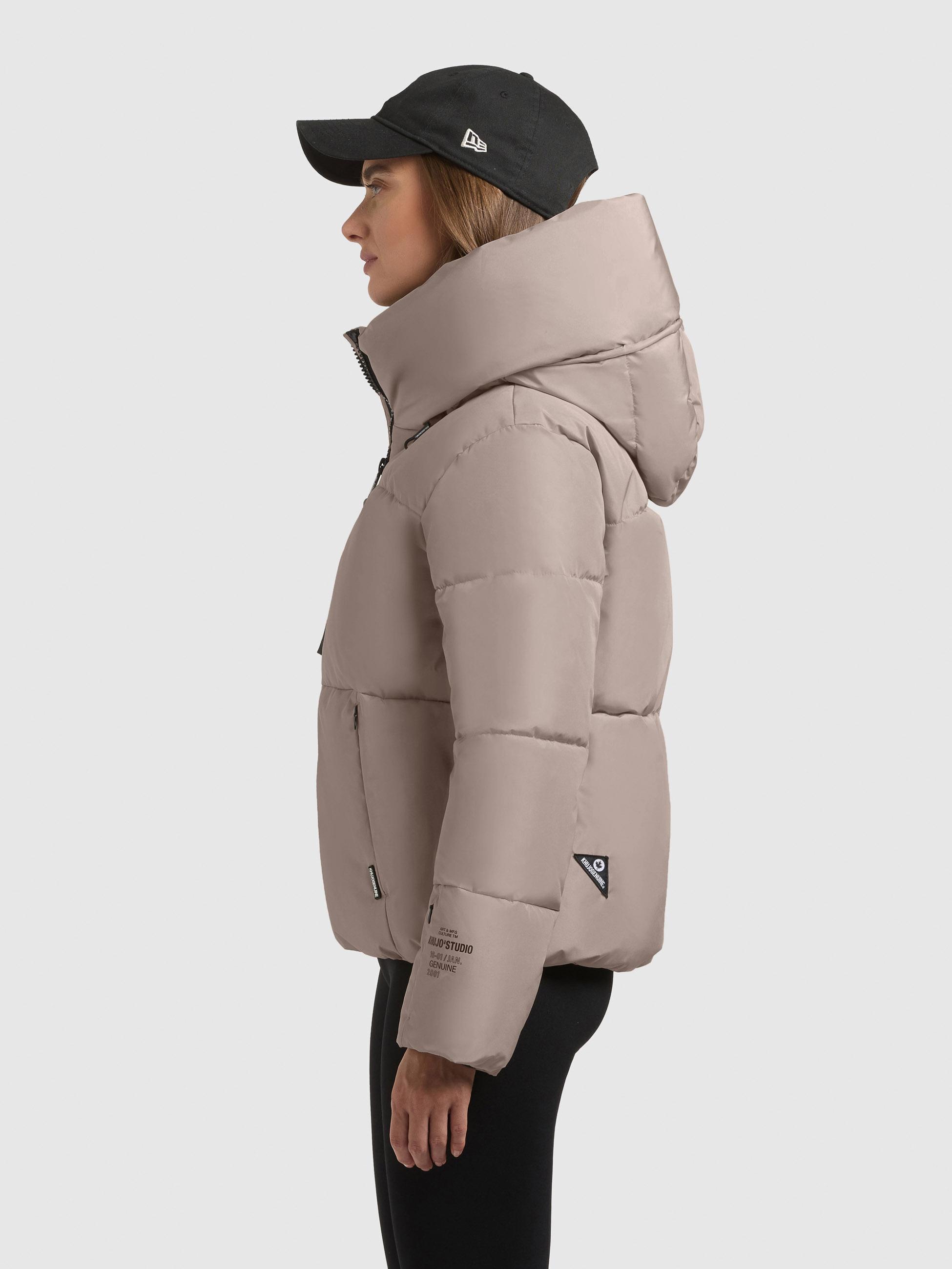 Winterjacke mit verstellbarerKapuze "Audrey Matt" Greige