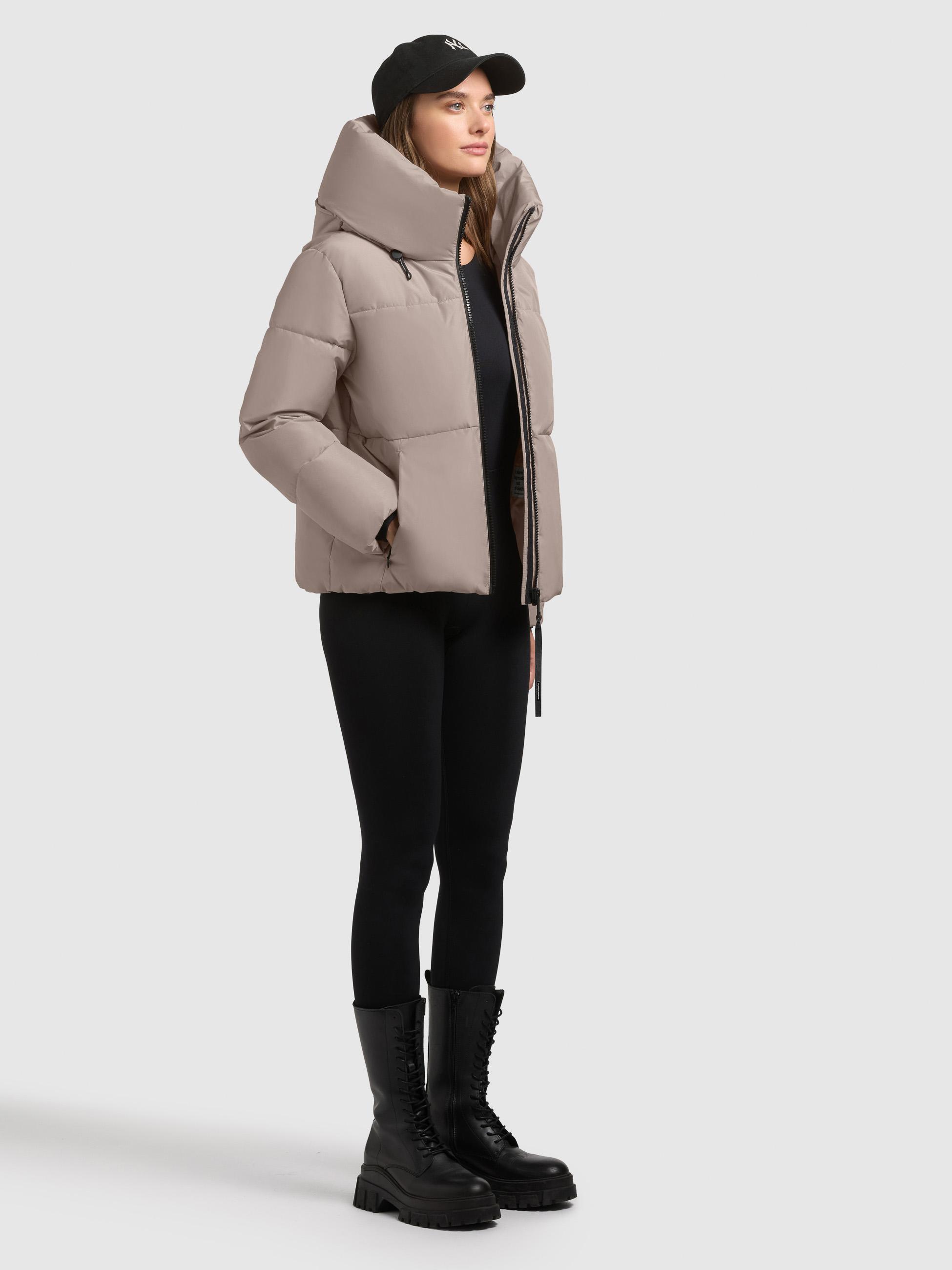 Winterjacke mit verstellbarerKapuze "Audrey Matt" Greige