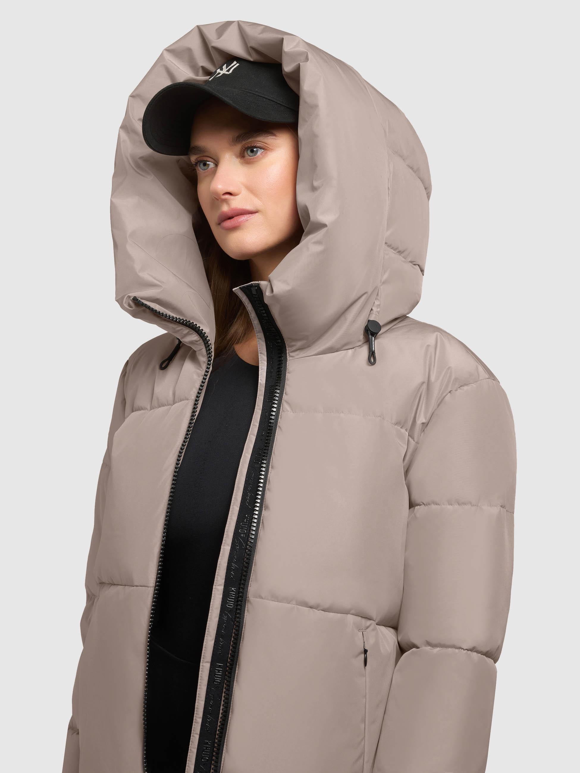 Winterjacke mit verstellbarerKapuze "Audrey Matt" Greige