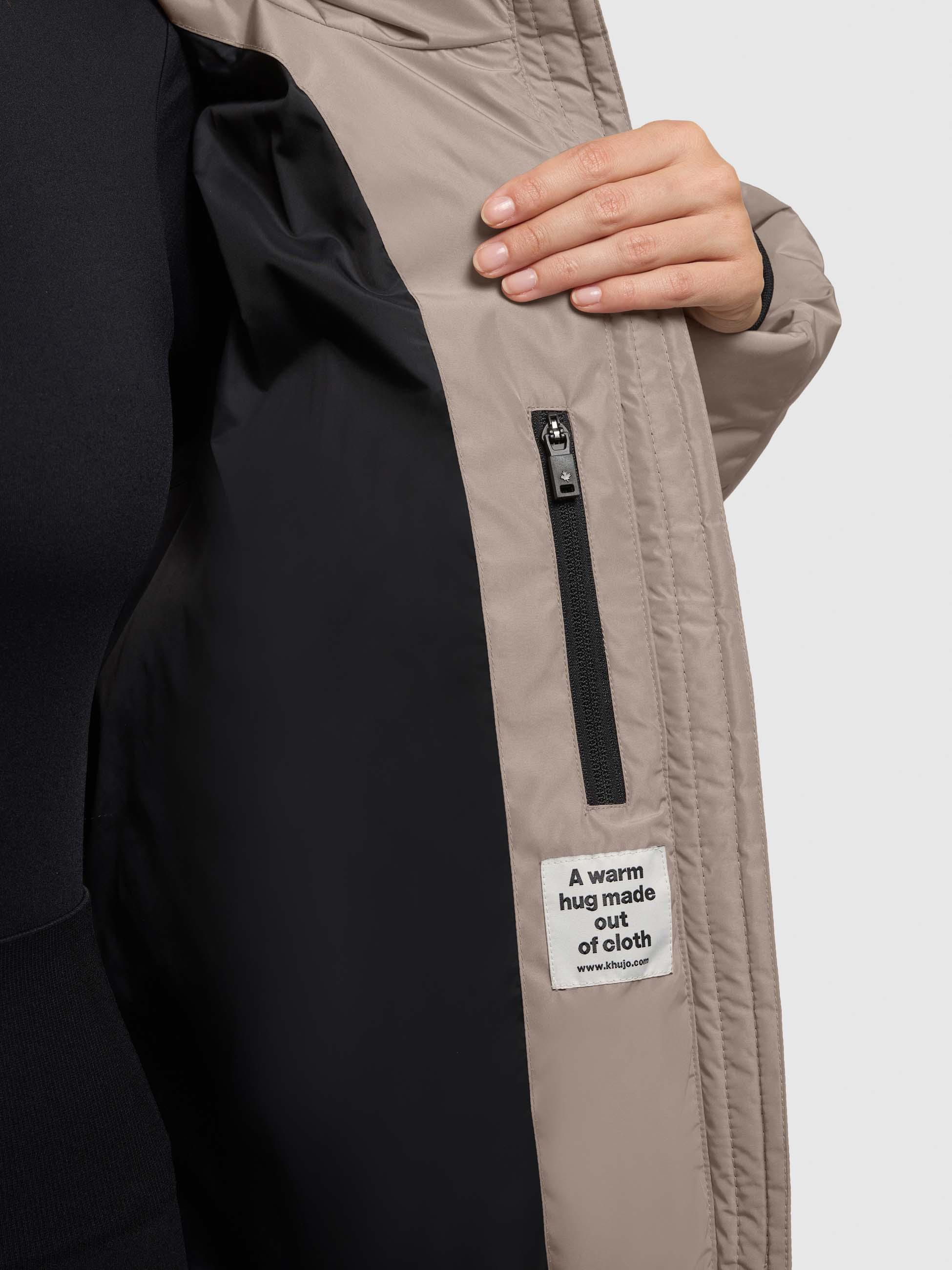 Winterjacke mit verstellbarerKapuze "Audrey Matt" Greige