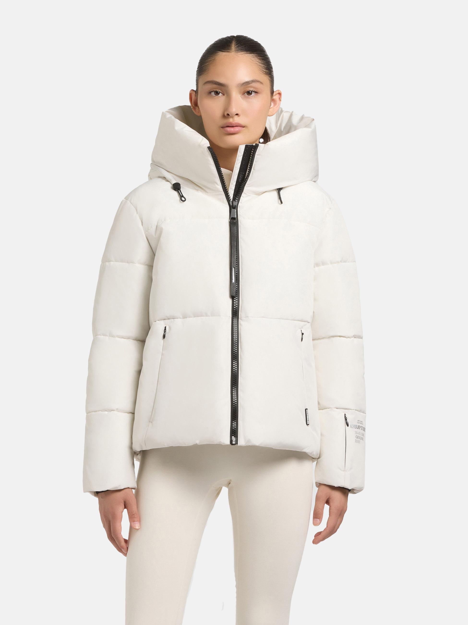 Winterjacke mit verstellbarerKapuze "Audrey Matt" Luna White