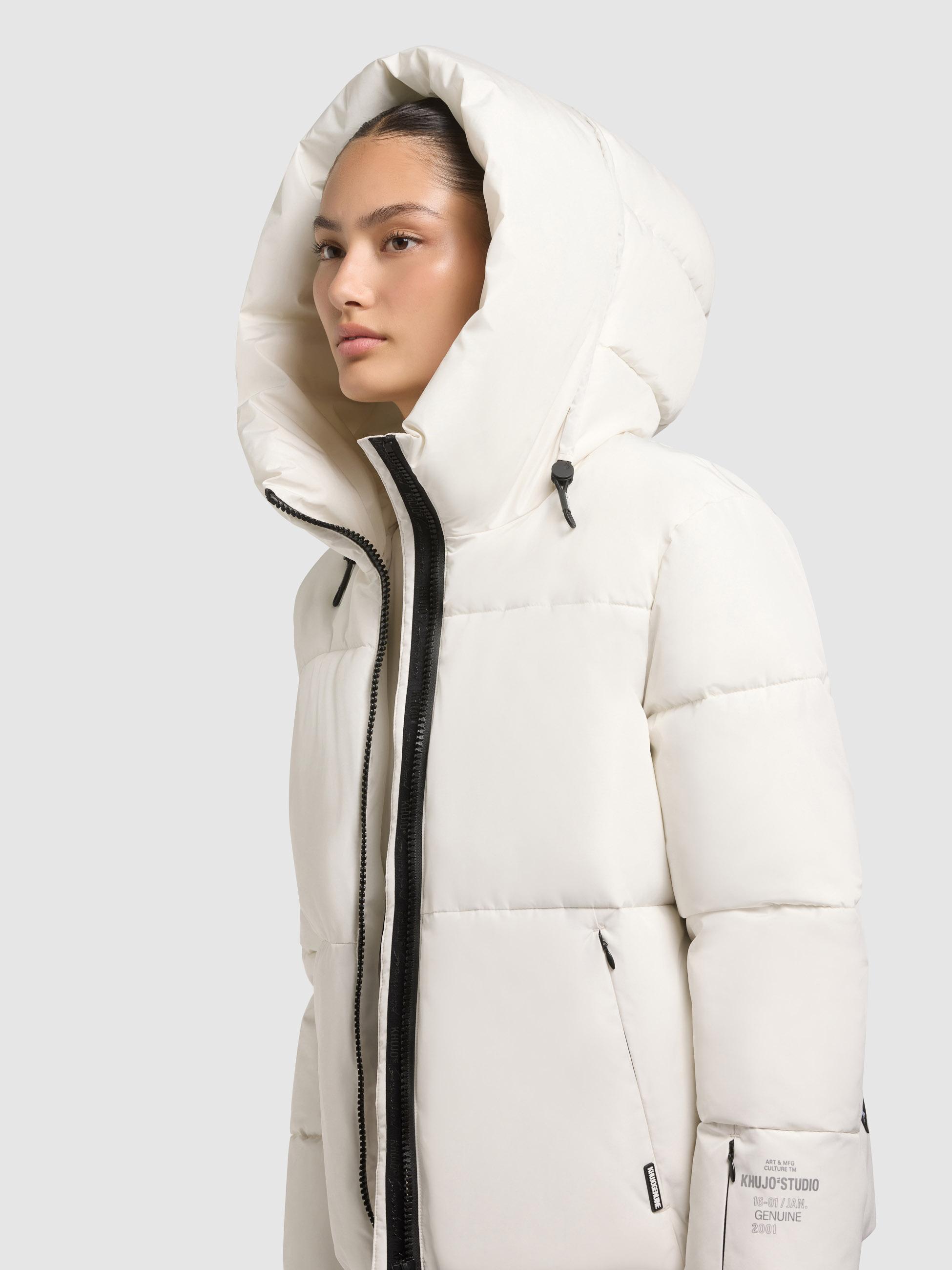 Winterjacke mit verstellbarerKapuze "Audrey Matt" Luna White