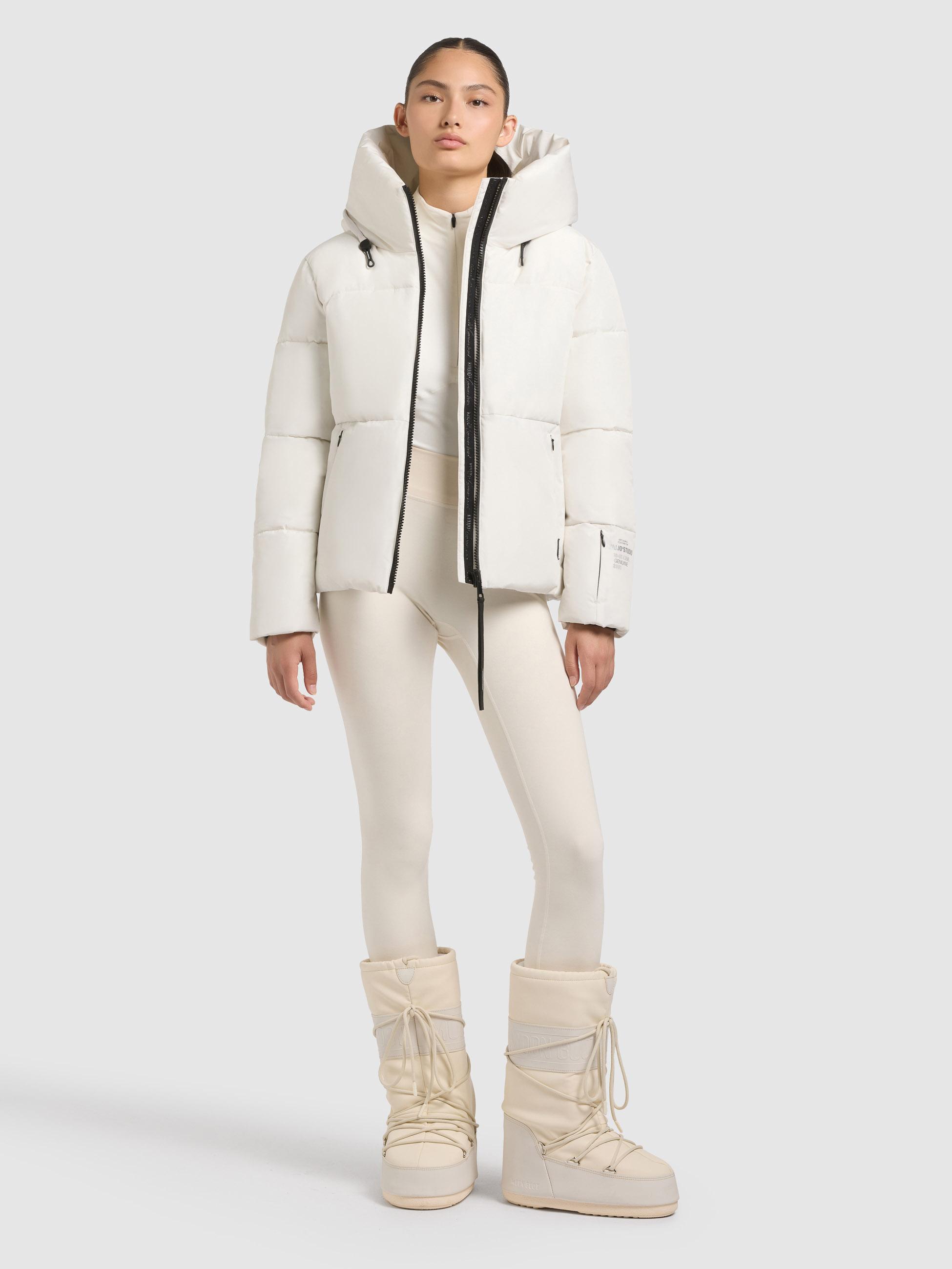 Winterjacke mit verstellbarerKapuze "Audrey Matt" Luna White