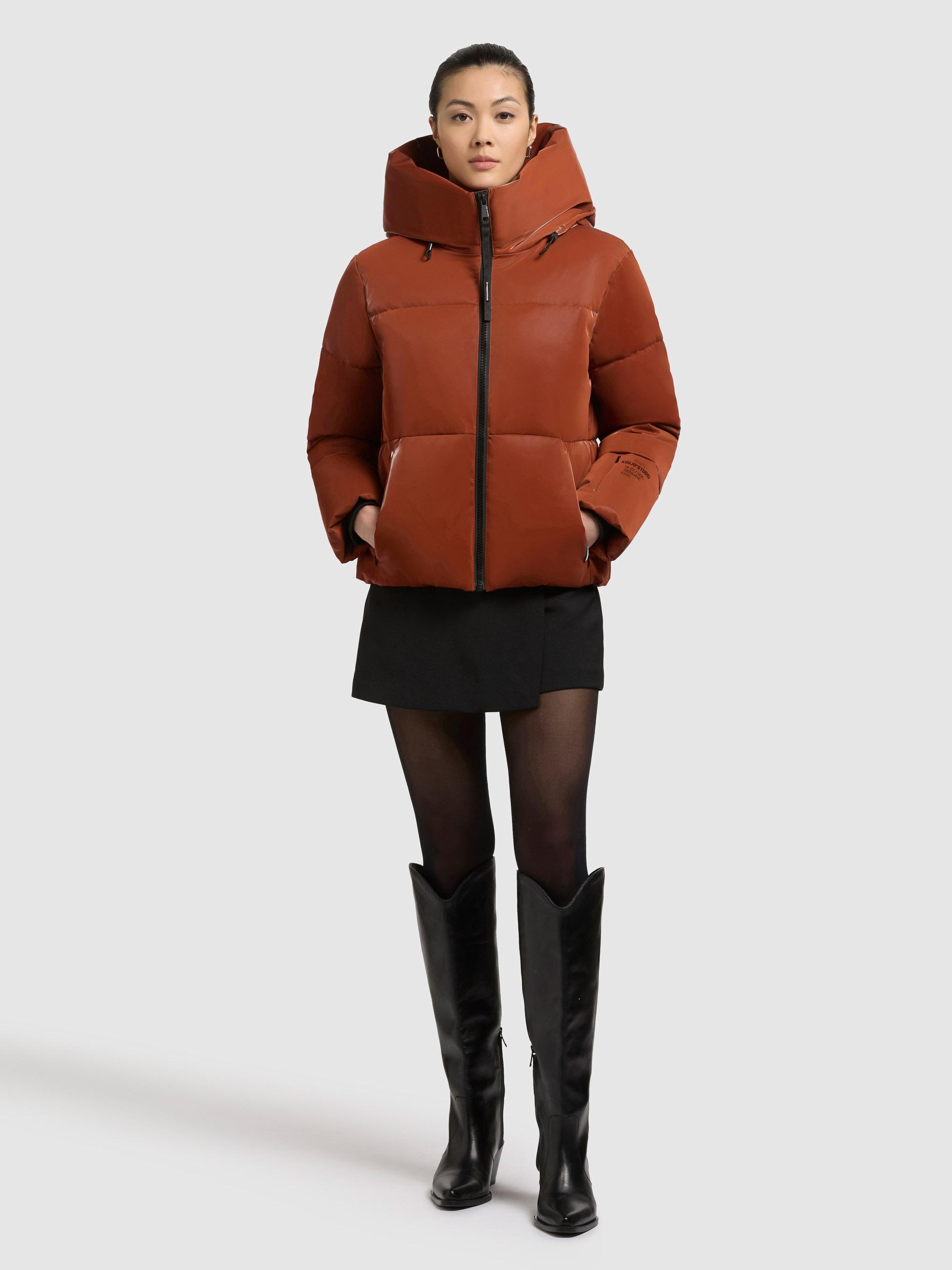 Glänzende Winter Steppjacke "Audrey Shiny" Sienna Brown