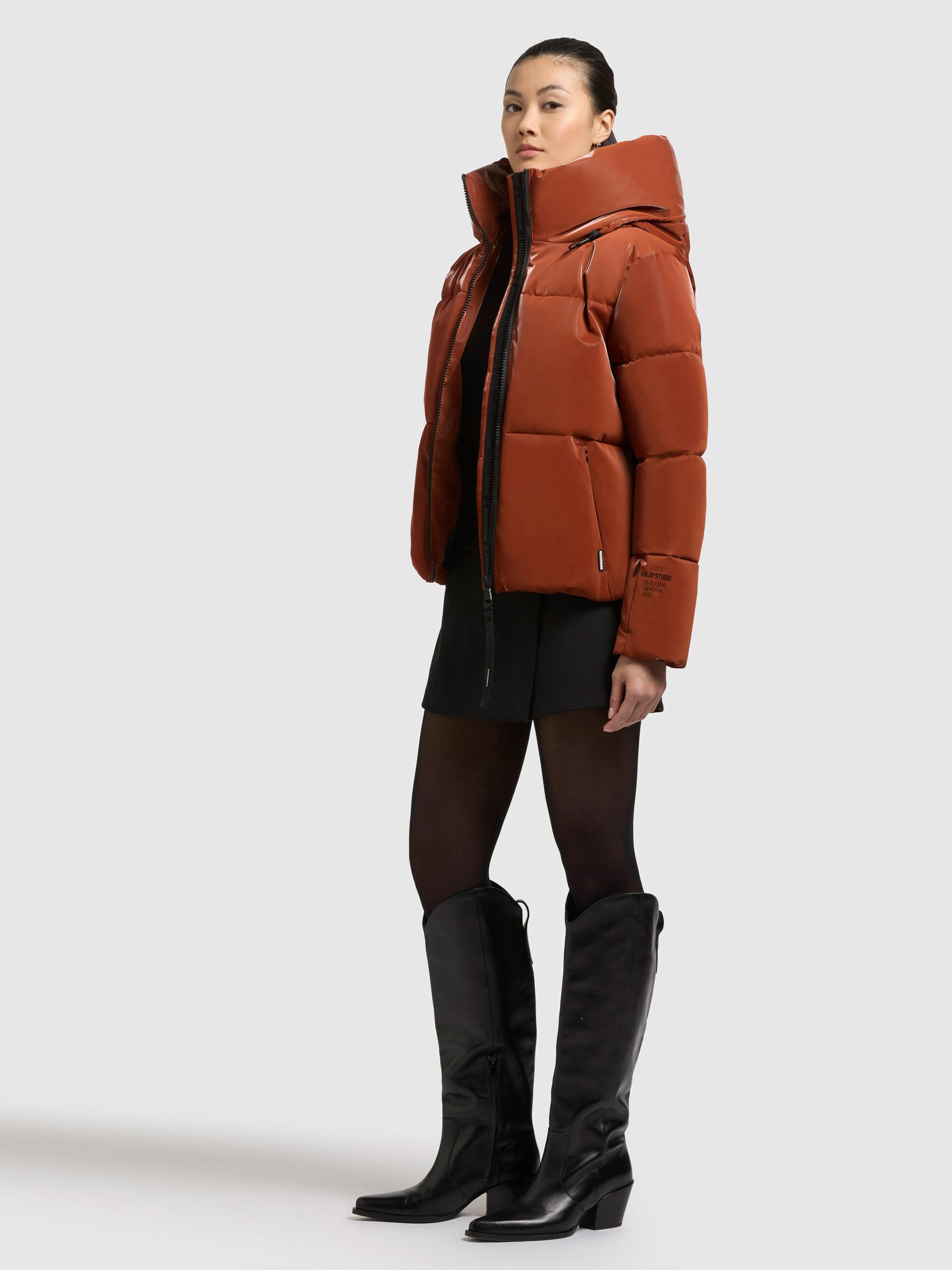 Glänzende Winter Steppjacke "Audrey Shiny" Sienna Brown