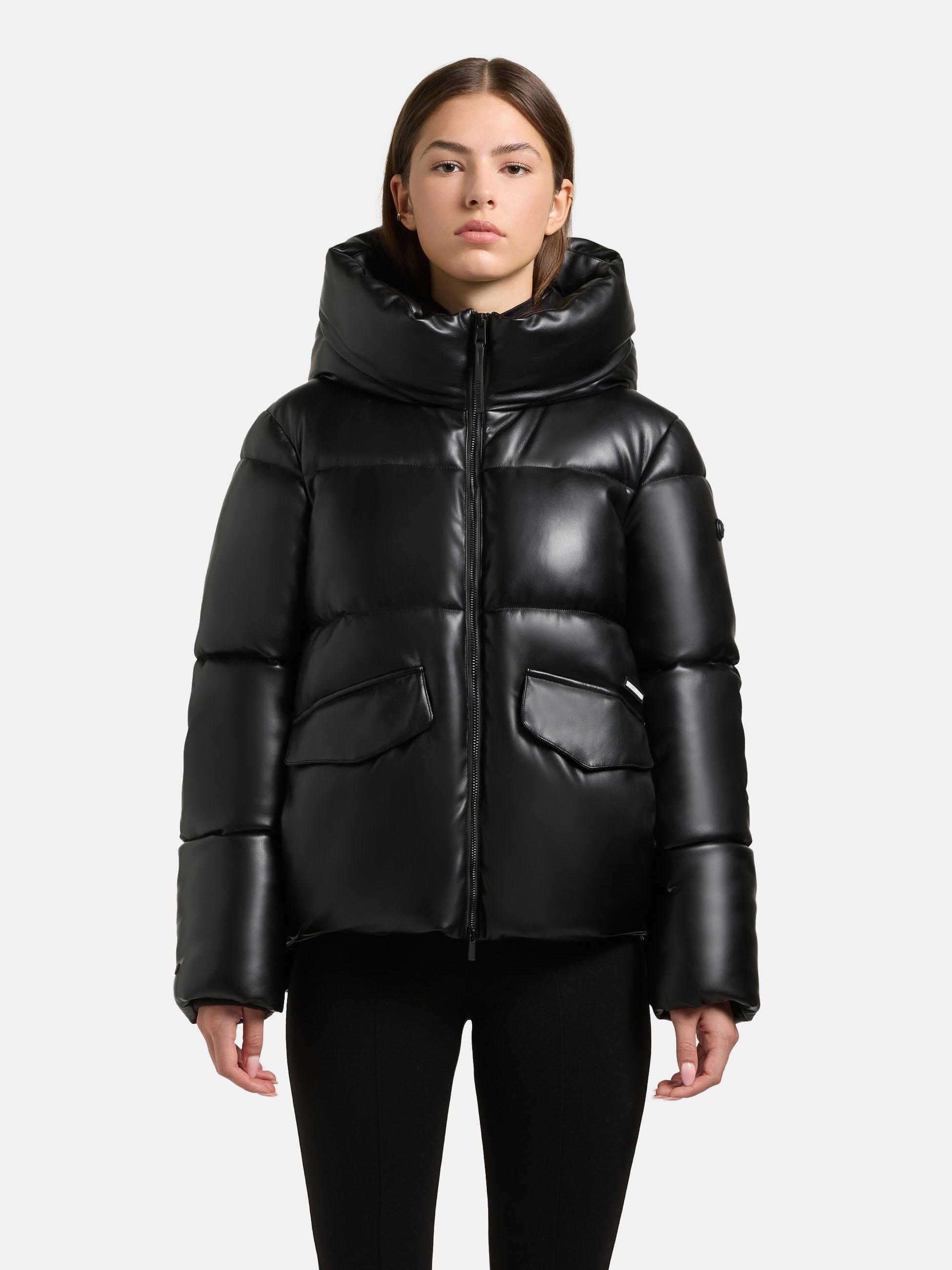 Winter Steppjacke in Lederoptik "Aurora" Black