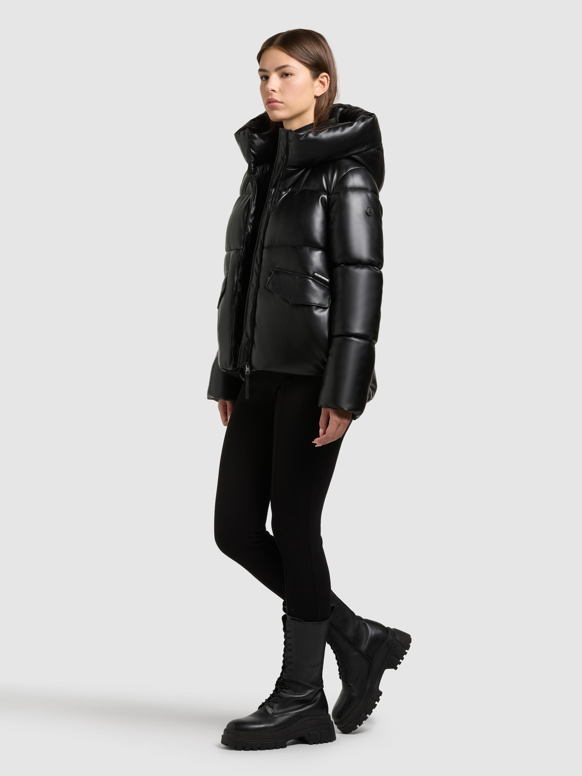 Winter Steppjacke in Lederoptik "Aurora" Black