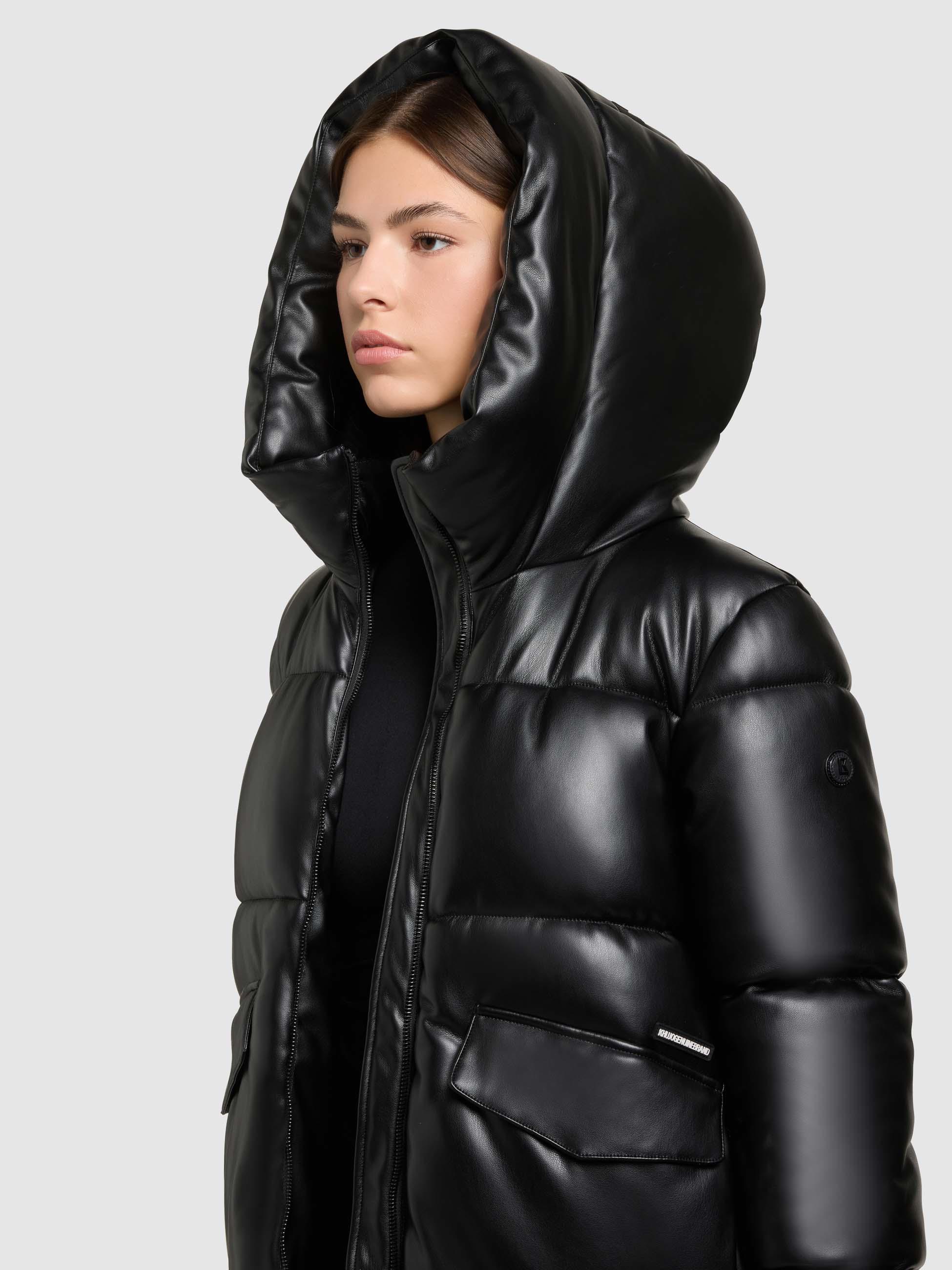 Winter Steppjacke in Lederoptik "Aurora" Black