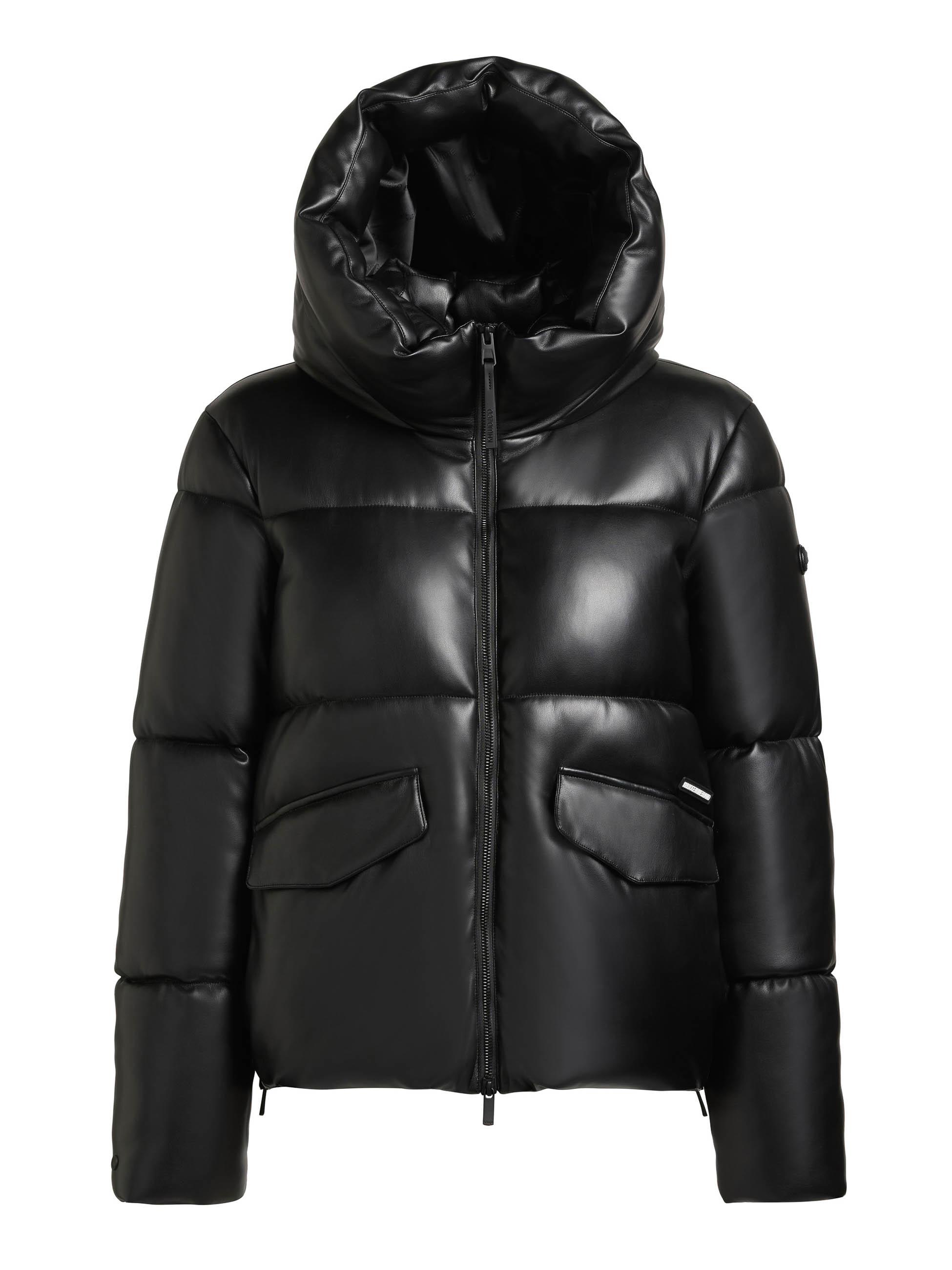 Winter Steppjacke in Lederoptik "Aurora" Black