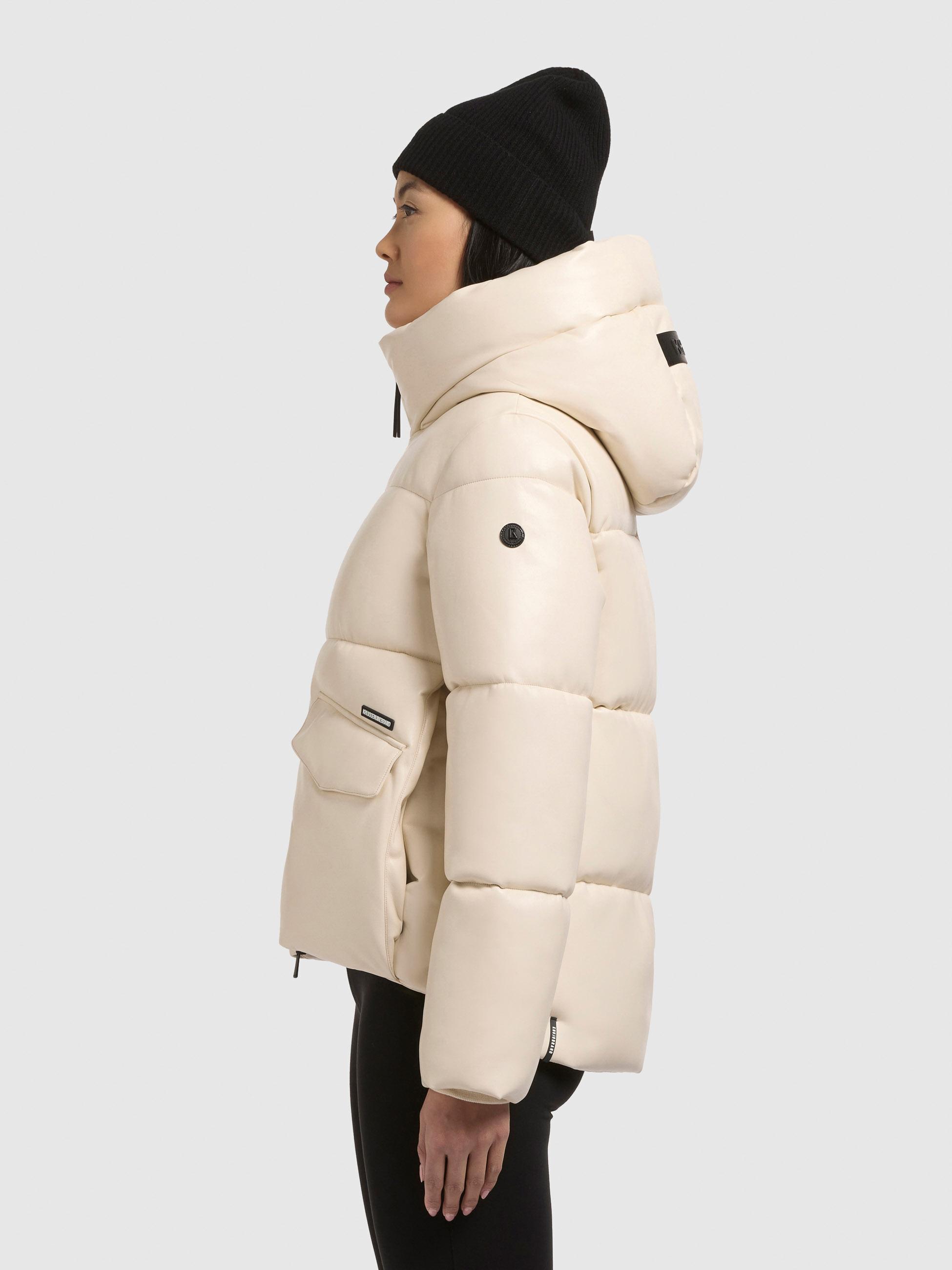 Winter Steppjacke in Lederoptik "Aurora" Cream White