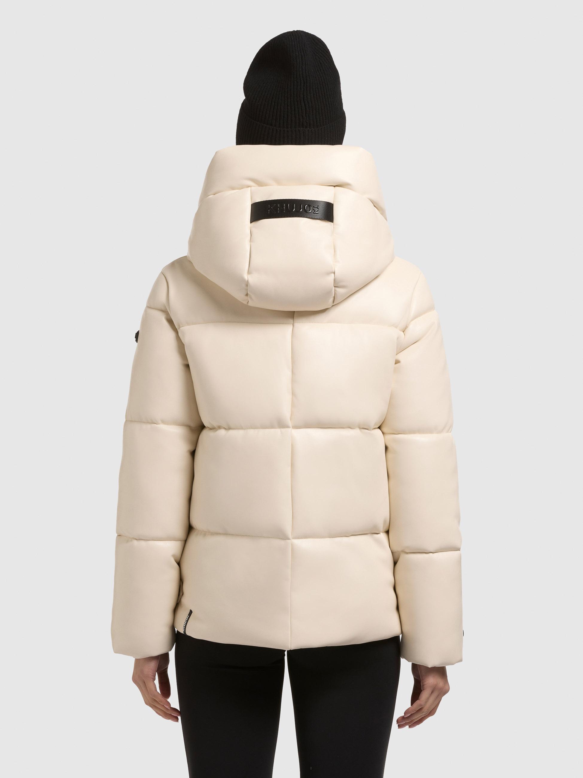 Winter Steppjacke in Lederoptik "Aurora" Cream White