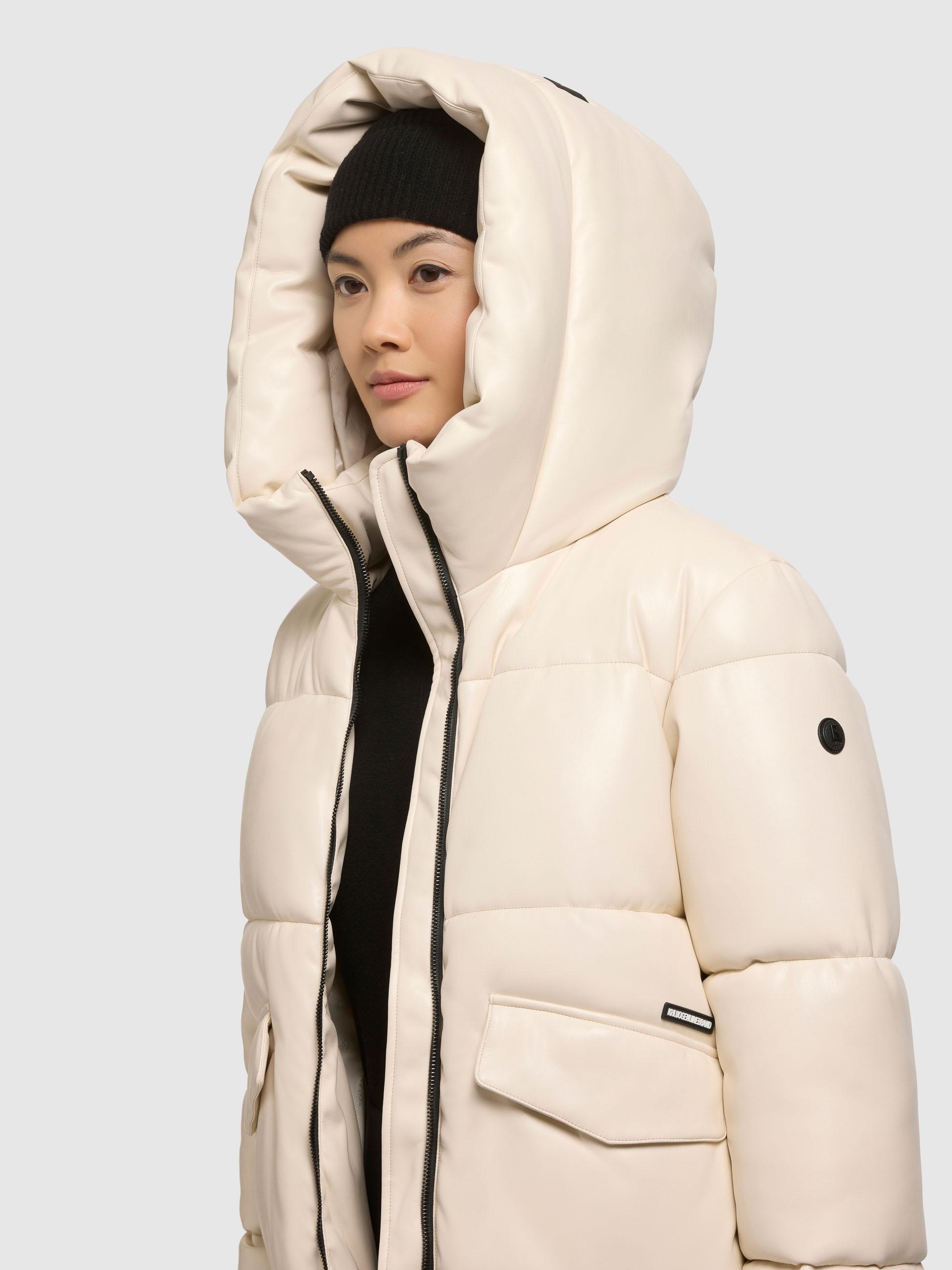 Winter Steppjacke in Lederoptik "Aurora" Cream White