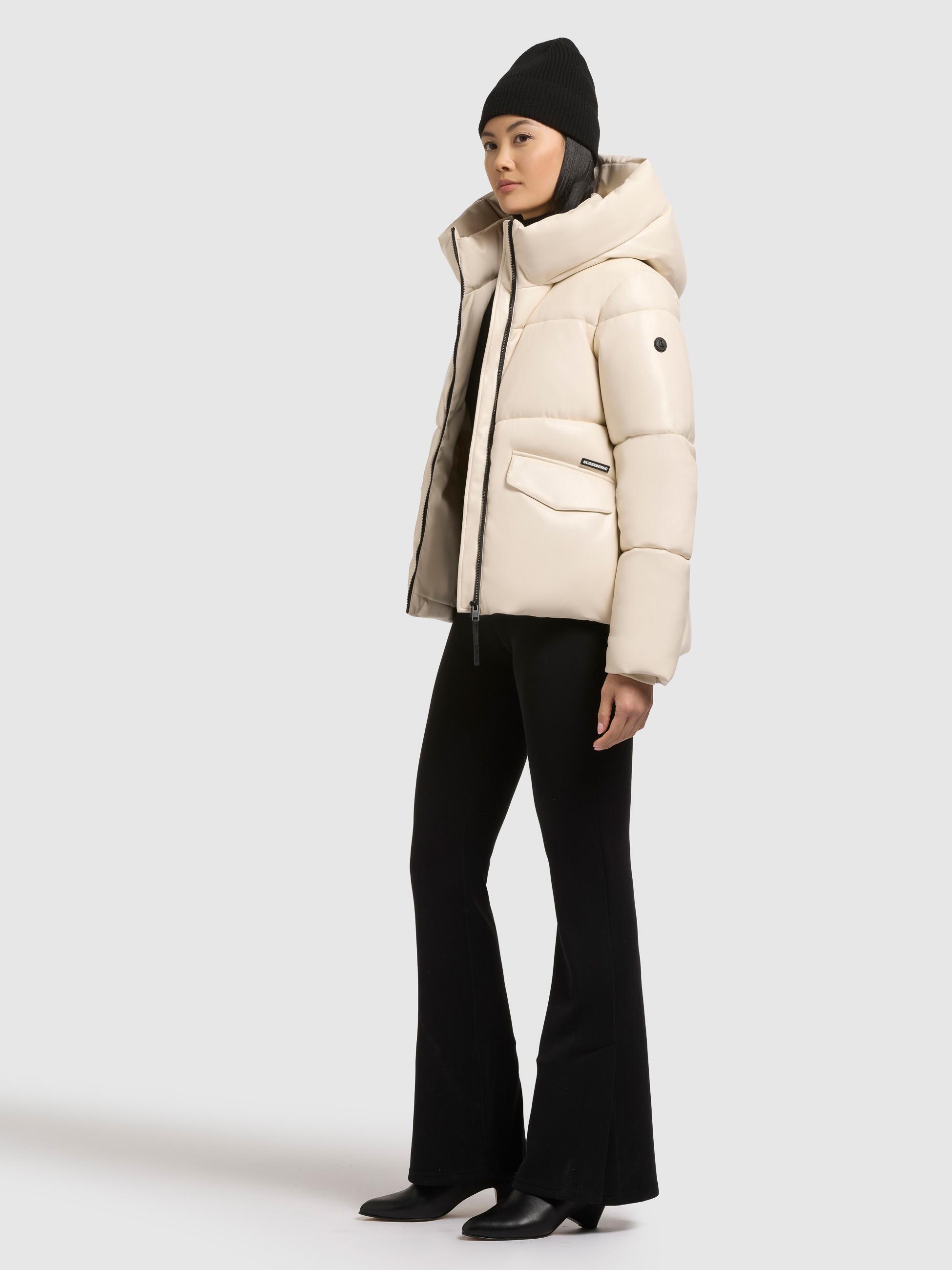 Winter Steppjacke in Lederoptik "Aurora" Cream White