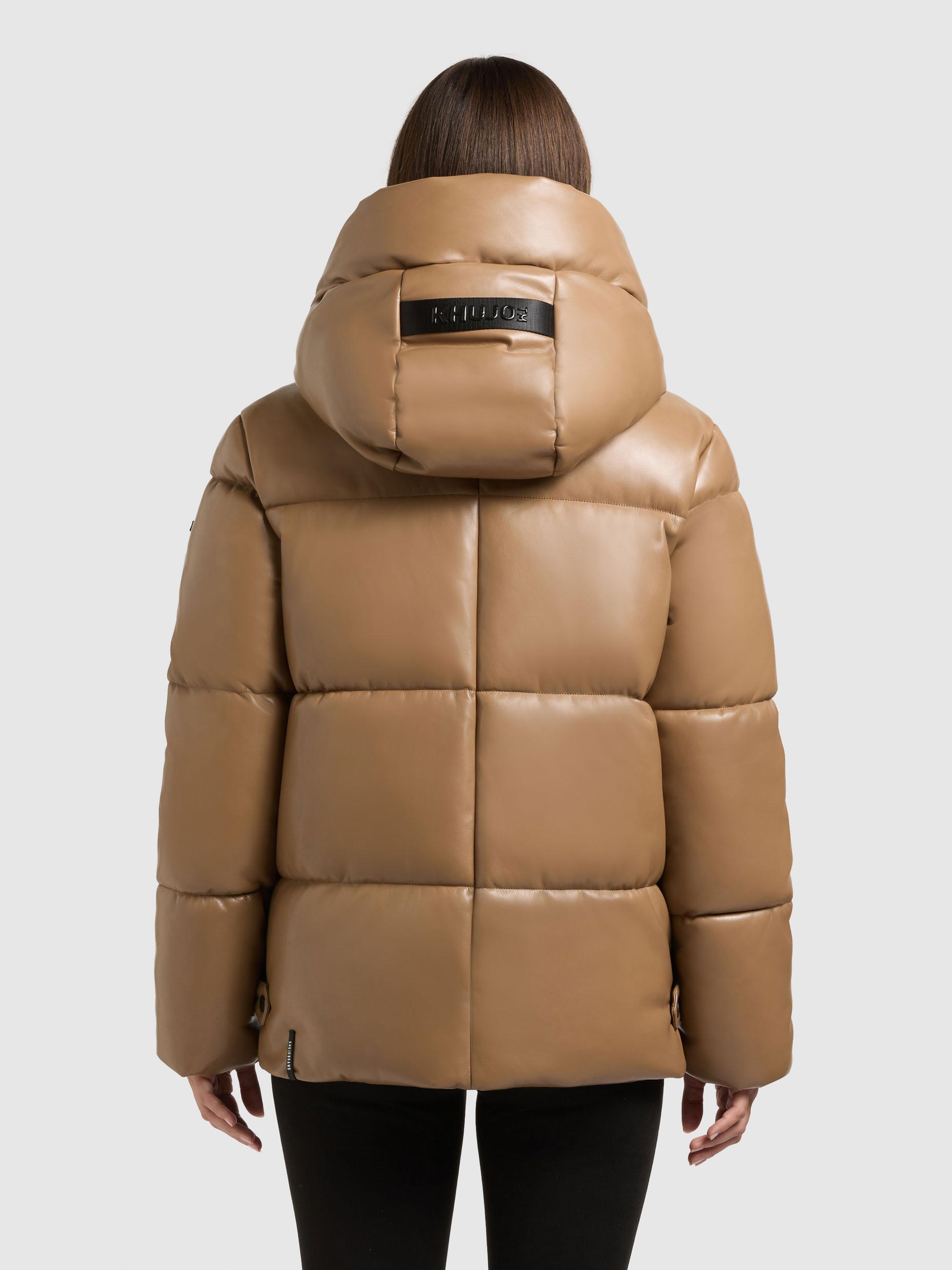 Winter Steppjacke in Lederoptik "Aurora" Light Brown