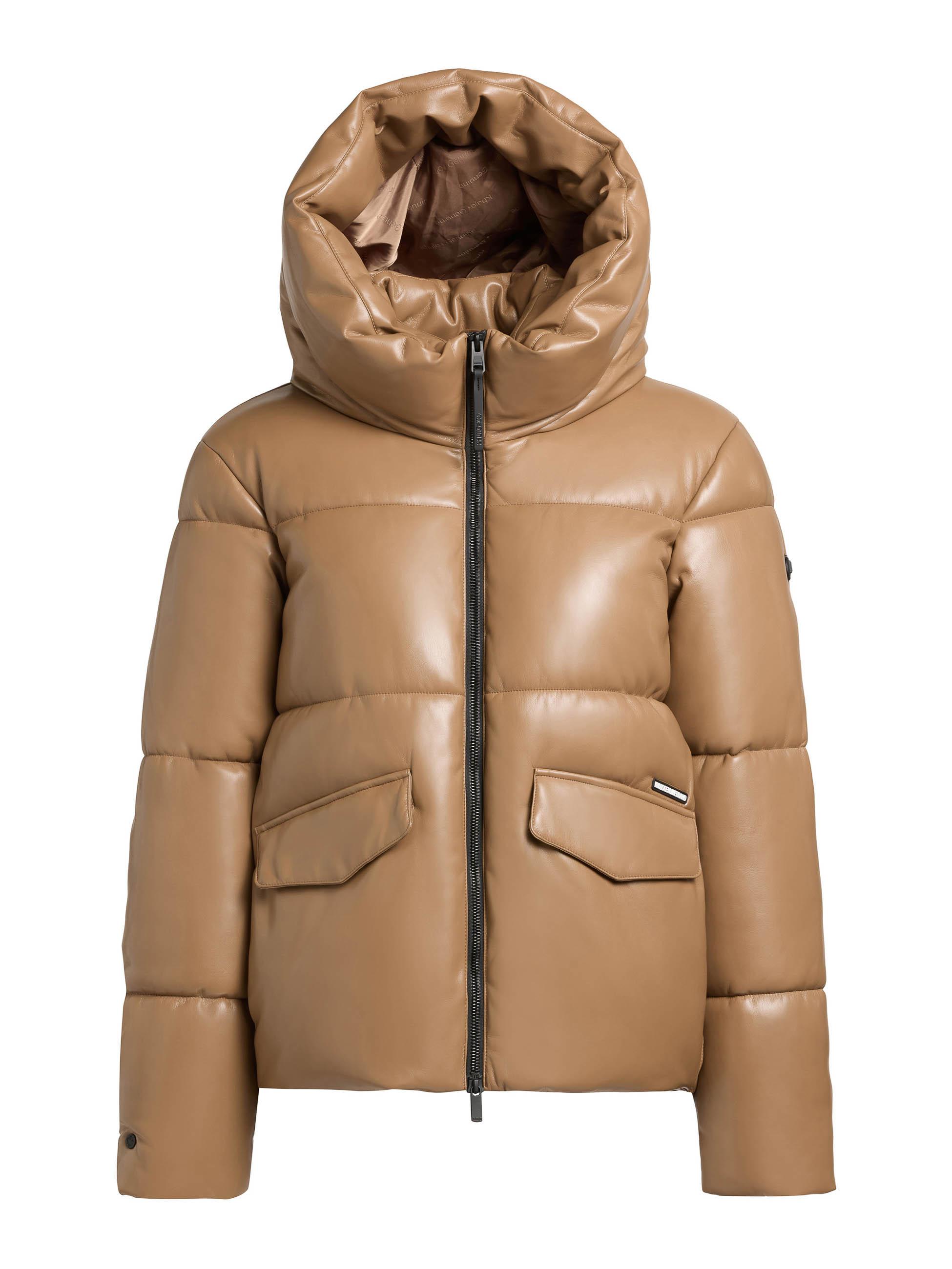 Winter Steppjacke in Lederoptik "Aurora" Light Brown