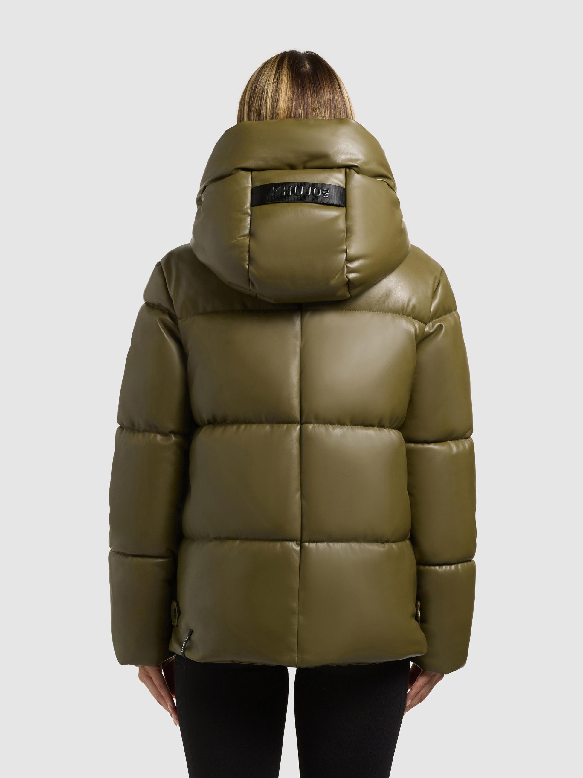 Winter Steppjacke in Lederoptik "Aurora" Olive