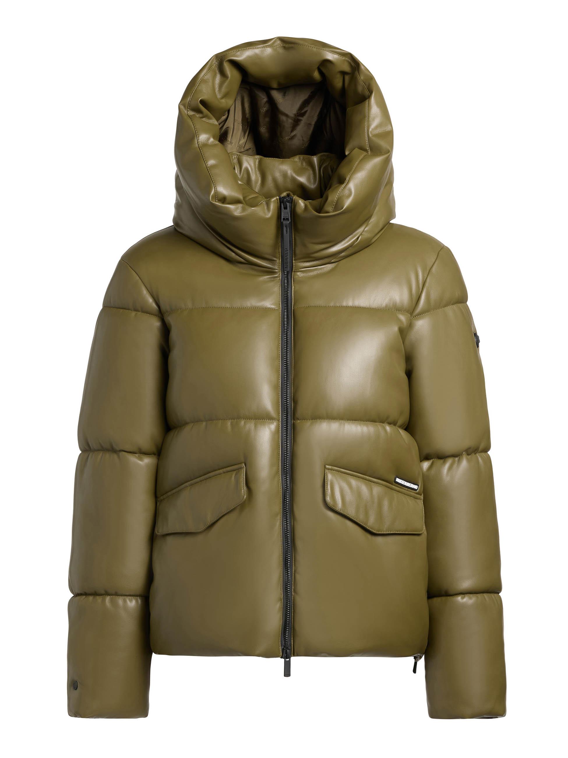 Winter Steppjacke in Lederoptik "Aurora" Olive