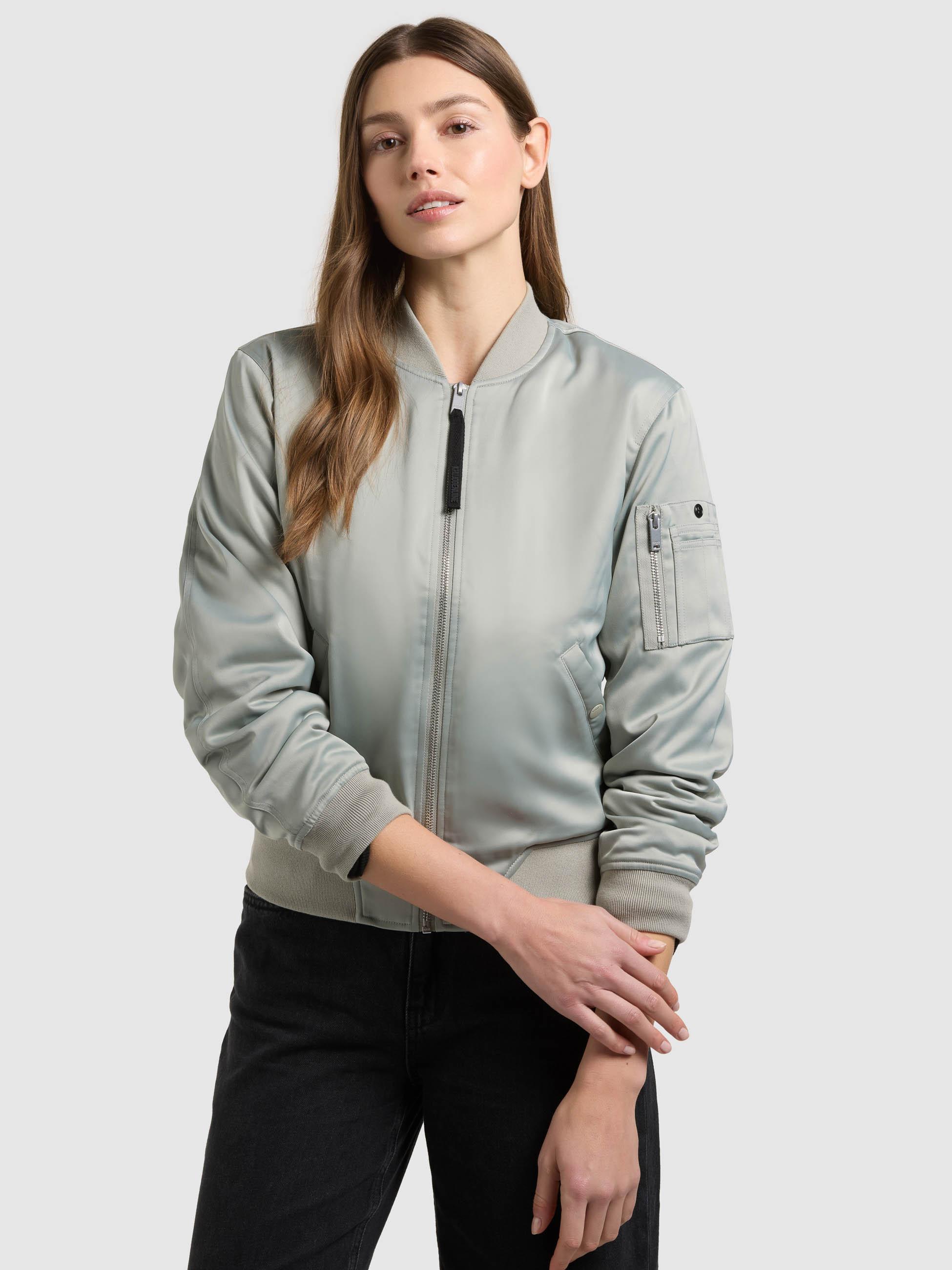 Seidige Bomberjacke "Beth" Cloud Green