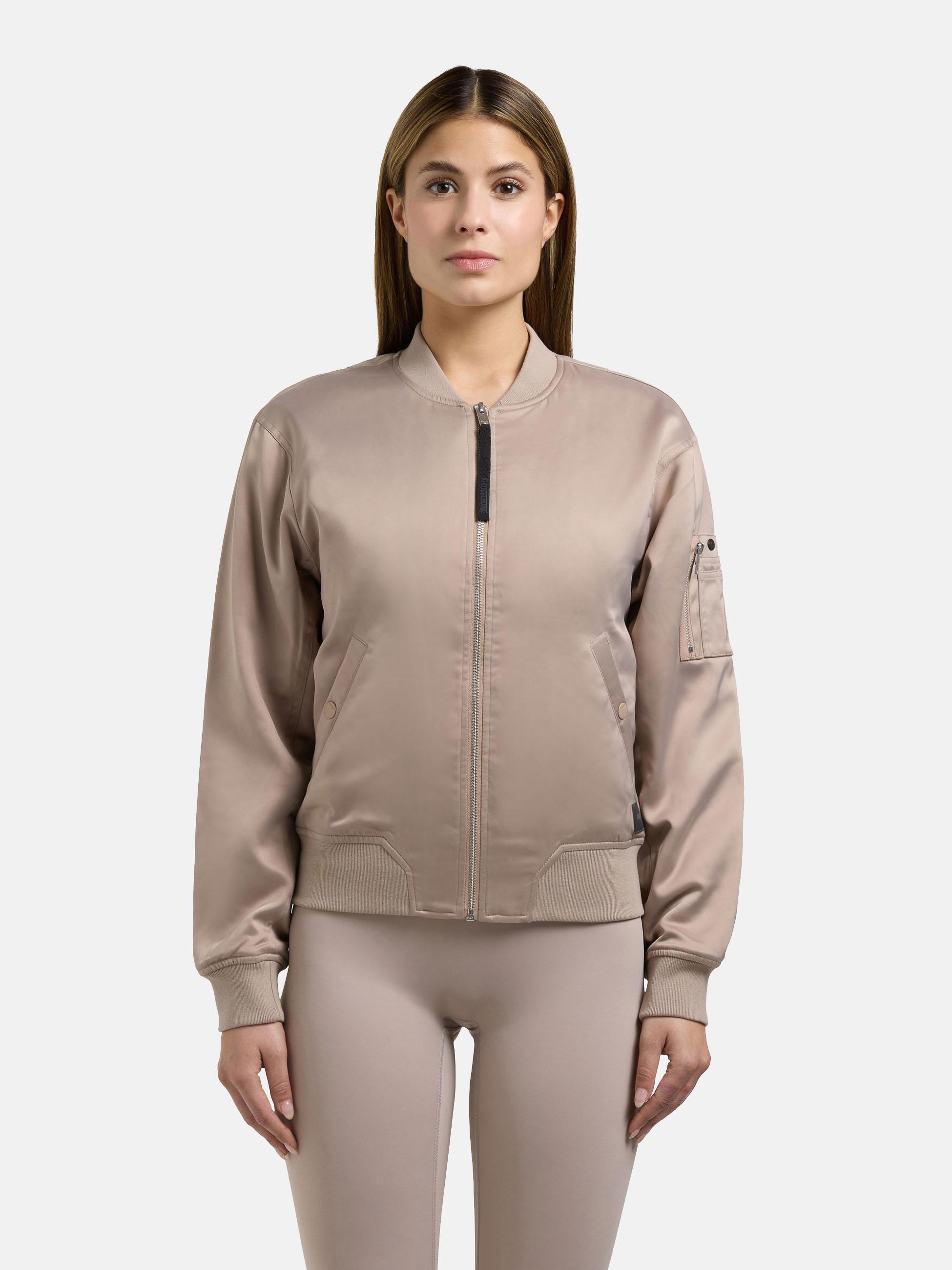 Seidige Bomberjacke "Beth" Latte Beige