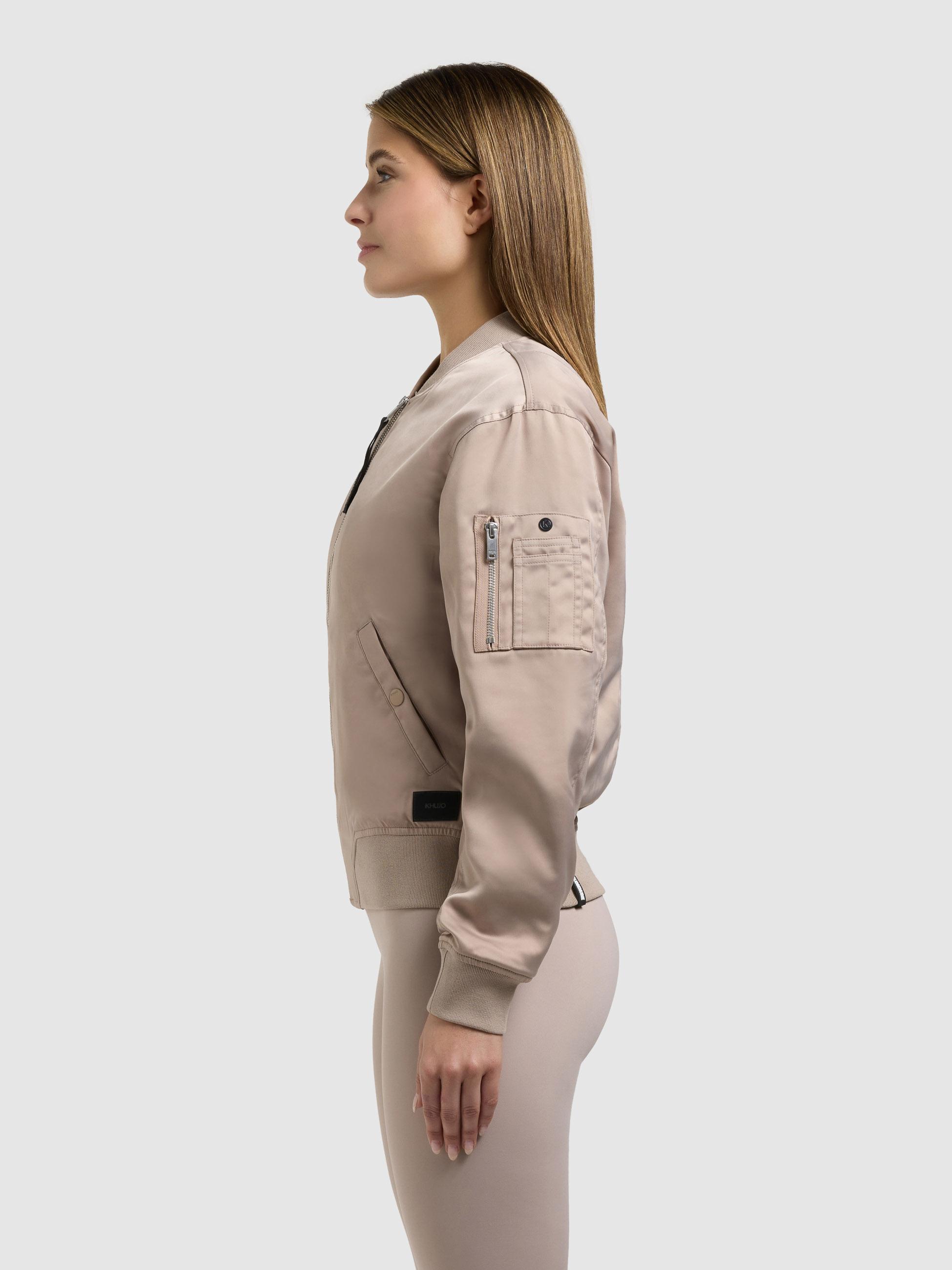 Seidige Bomberjacke "Beth" Latte Beige