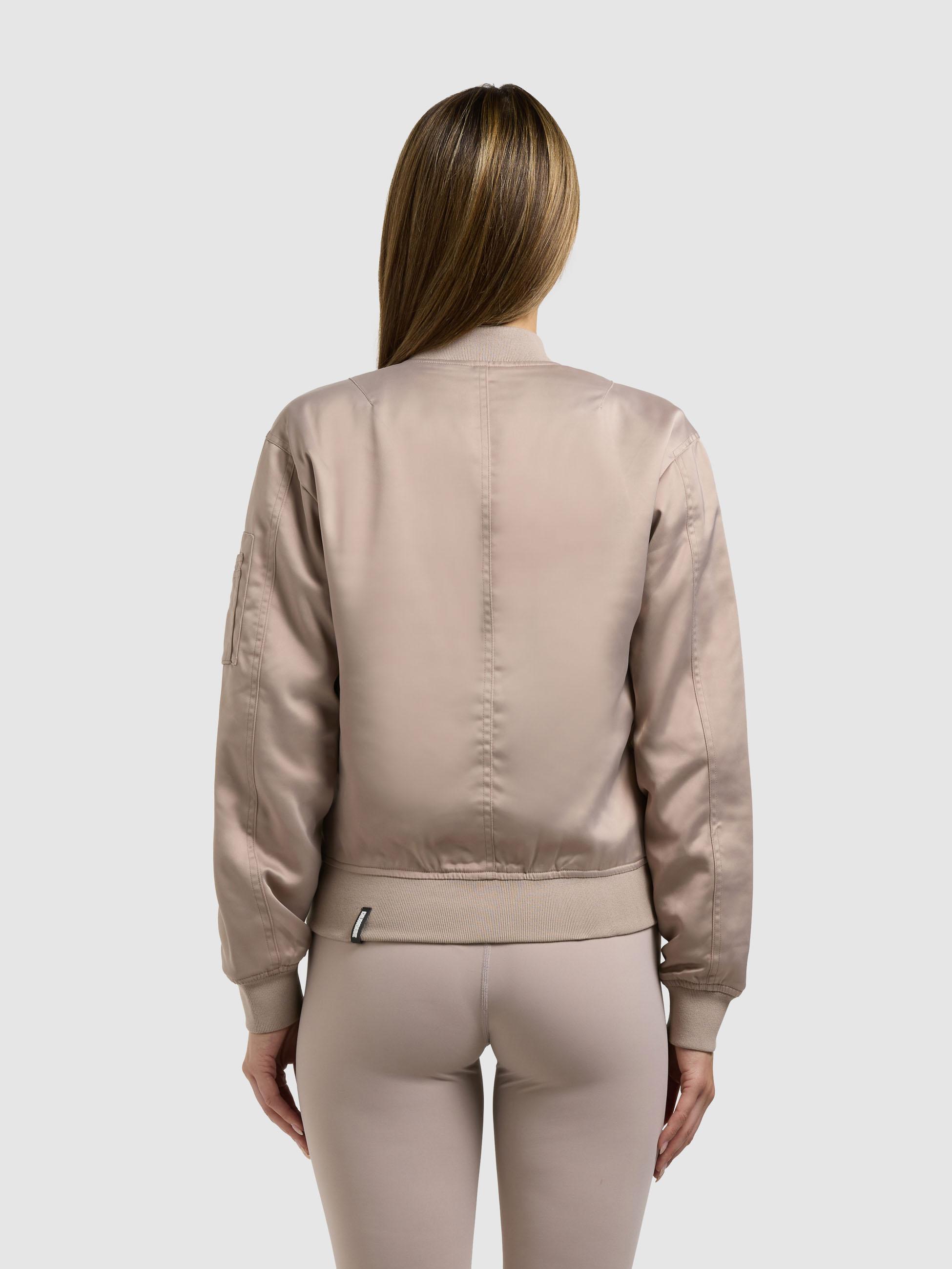 Seidige Bomberjacke "Beth" Latte Beige