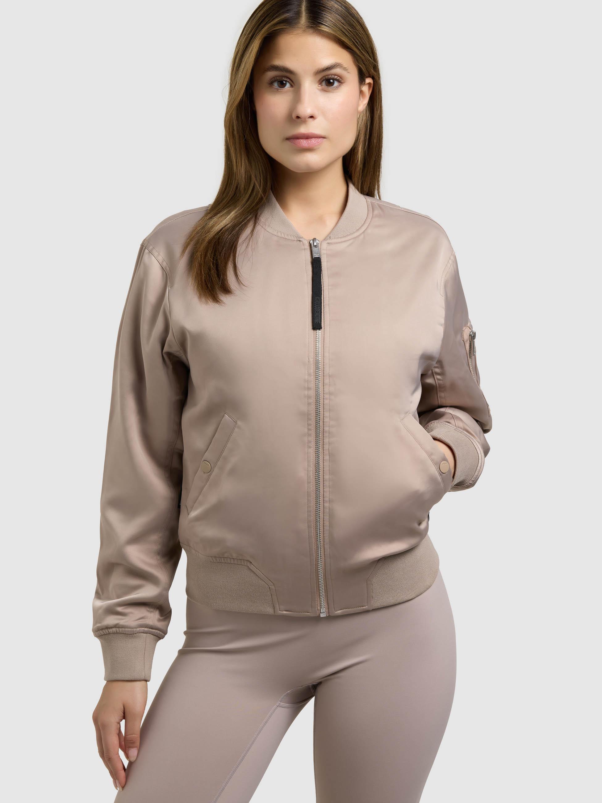Seidige Bomberjacke "Beth" Latte Beige