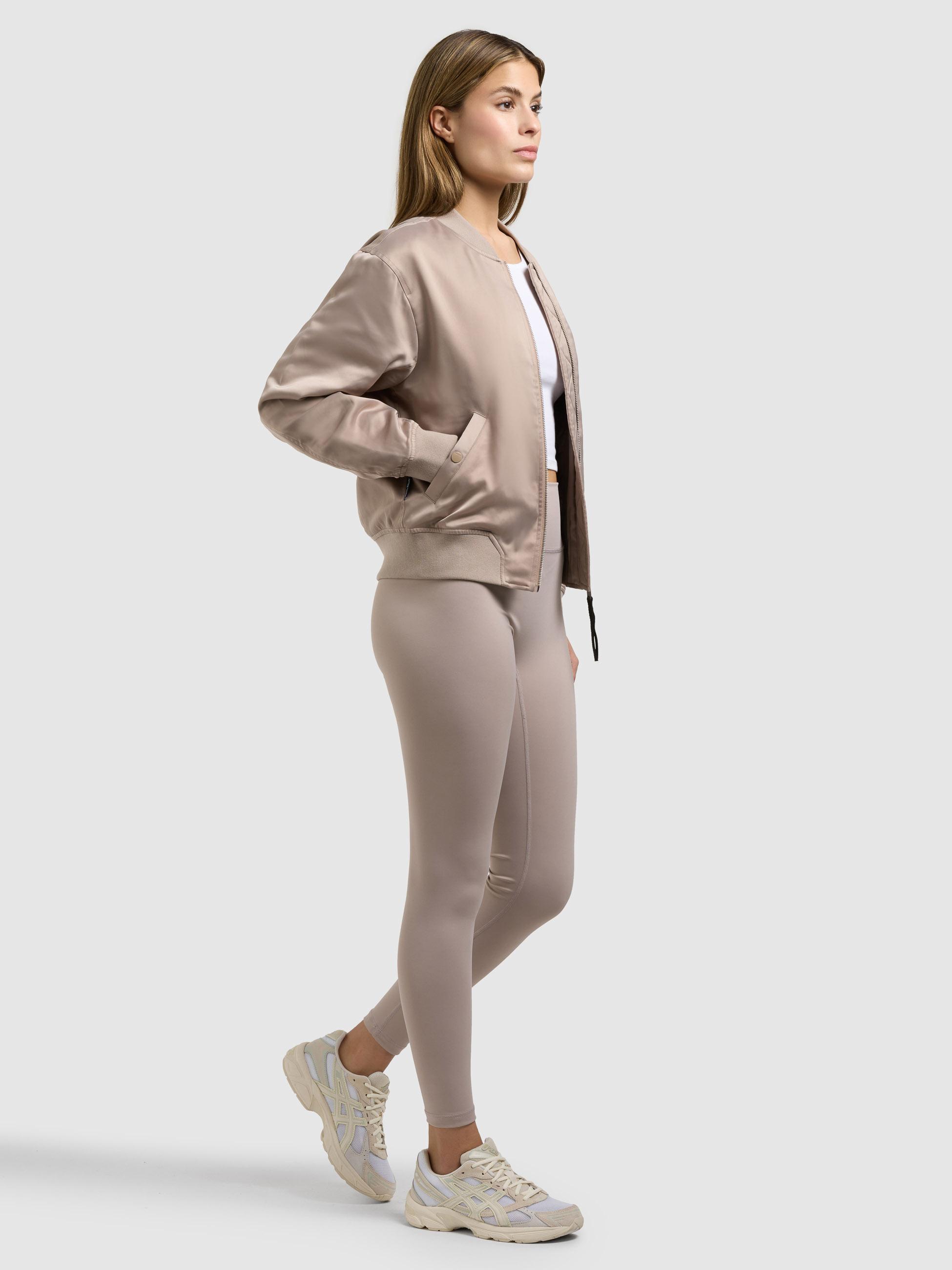 Seidige Bomberjacke "Beth" Latte Beige