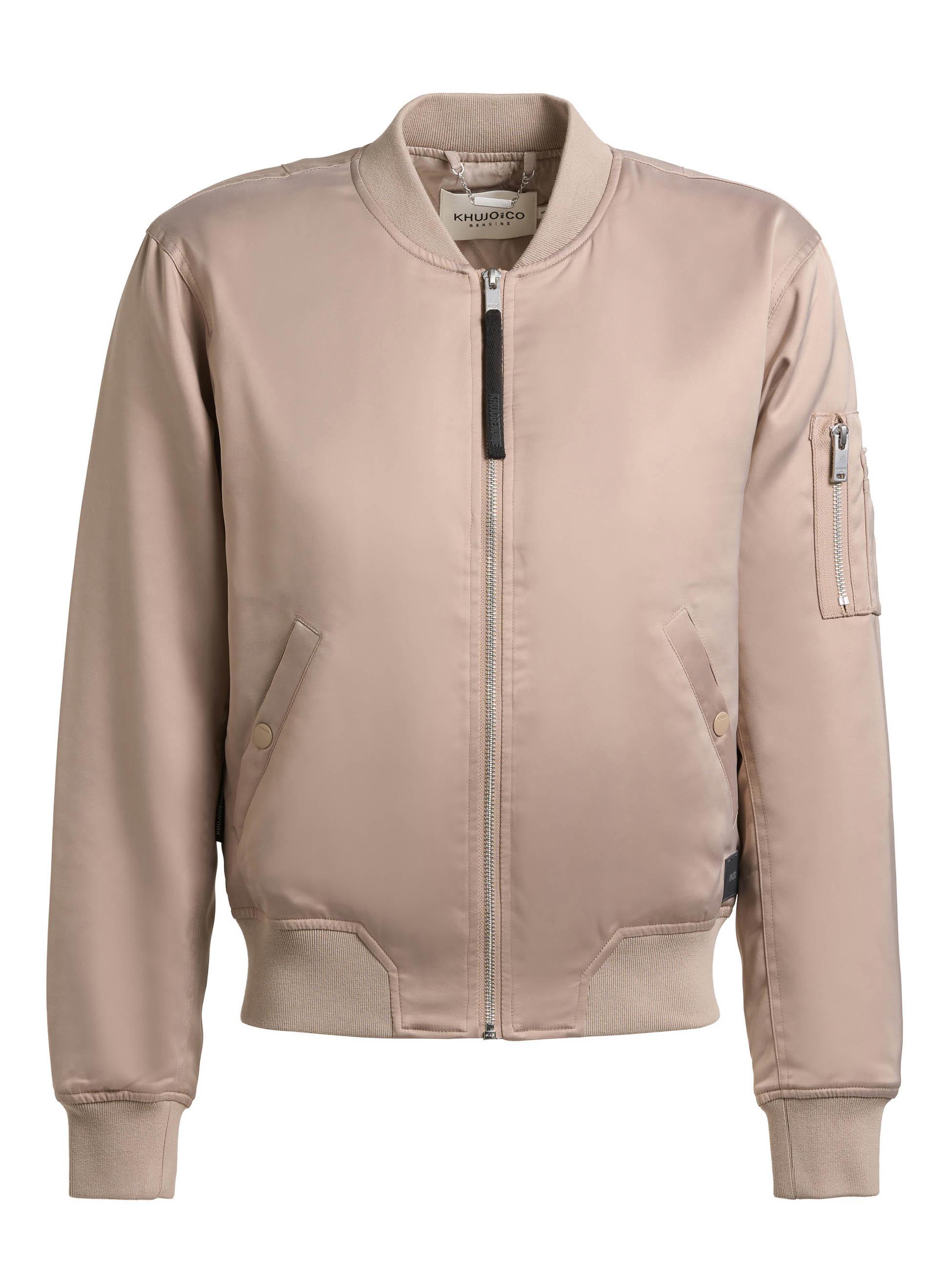 Seidige Bomberjacke "Beth" Latte Beige