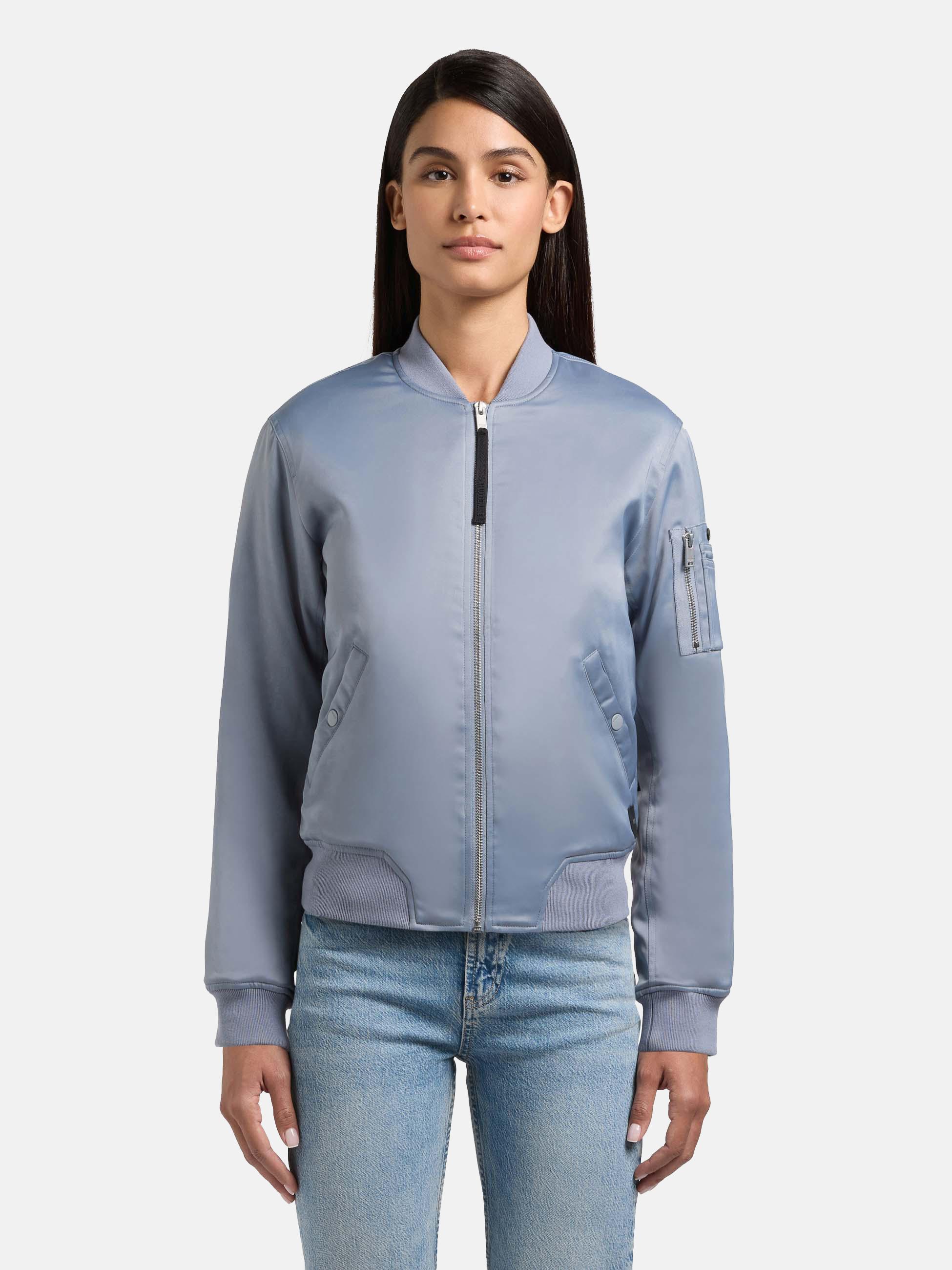 Seidige Bomberjacke "Beth" Misty Blue