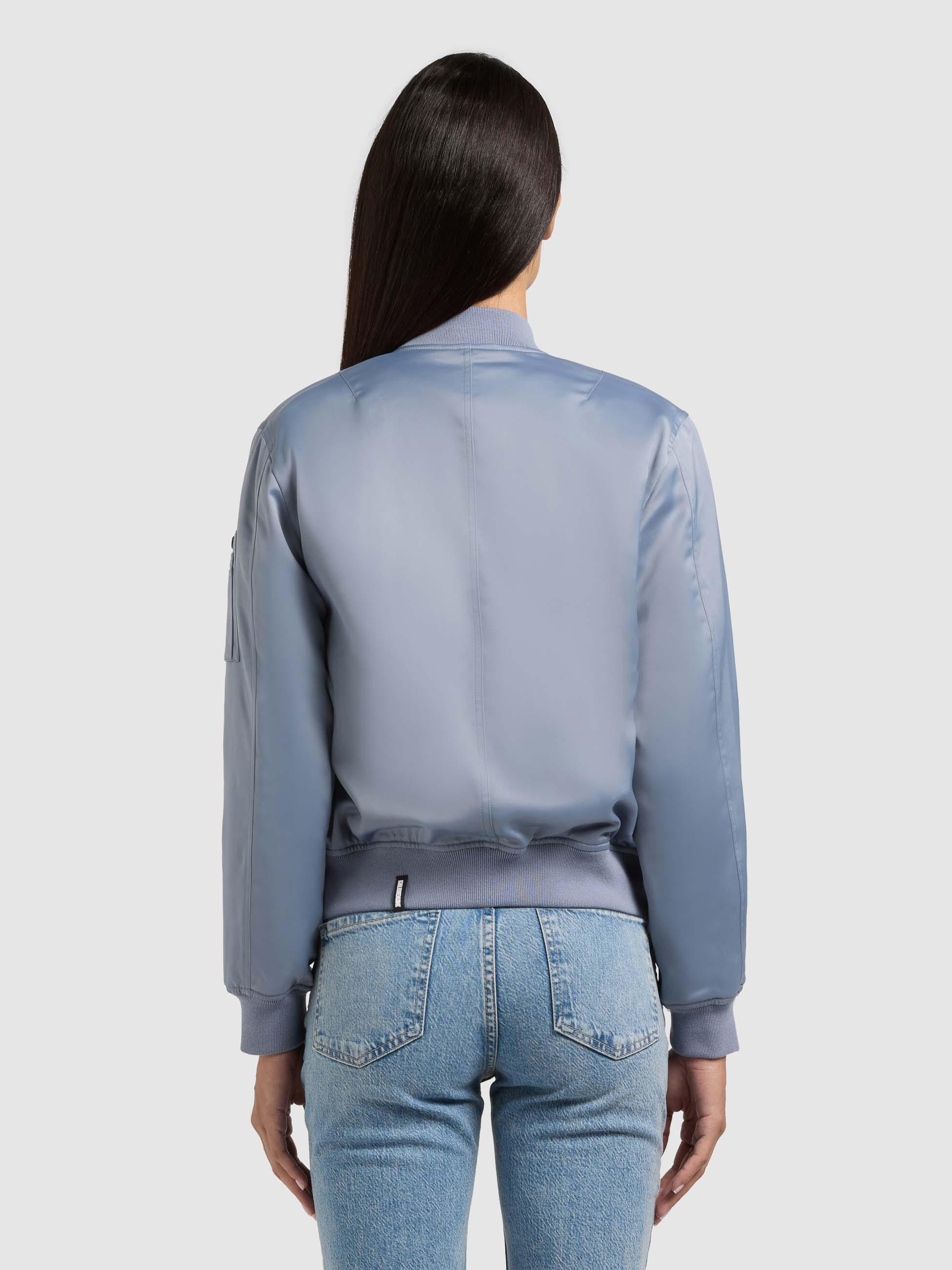 Seidige Bomberjacke "Beth" Misty Blue