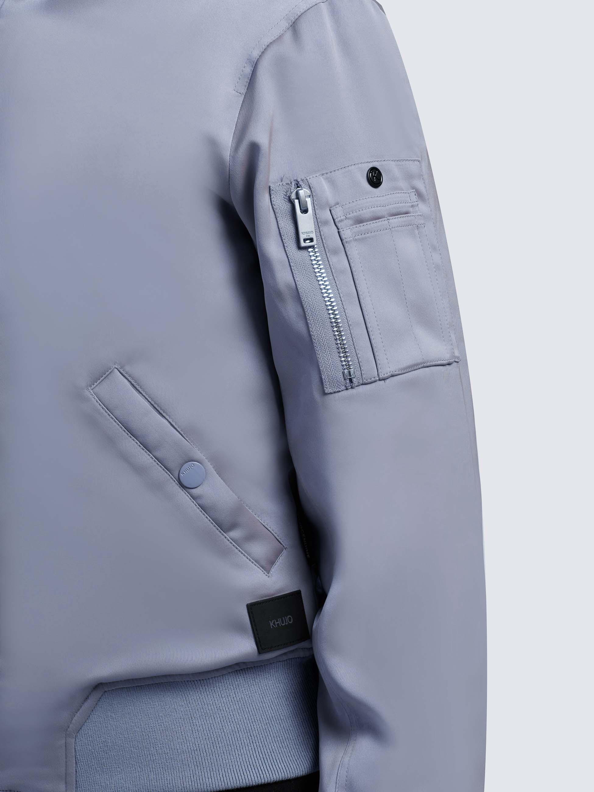 Seidige Bomberjacke "Beth" Misty Blue