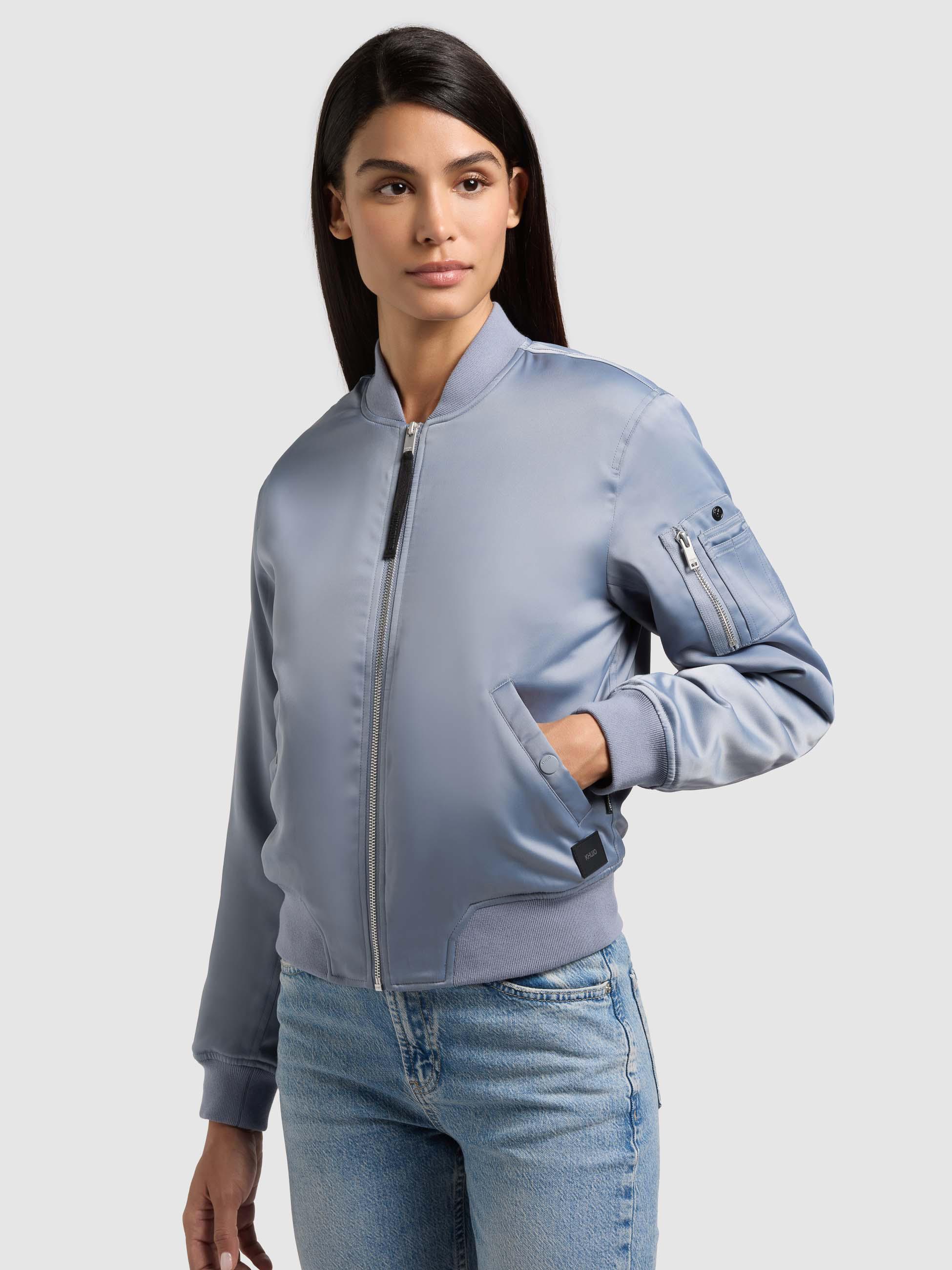 Seidige Bomberjacke "Beth" Misty Blue