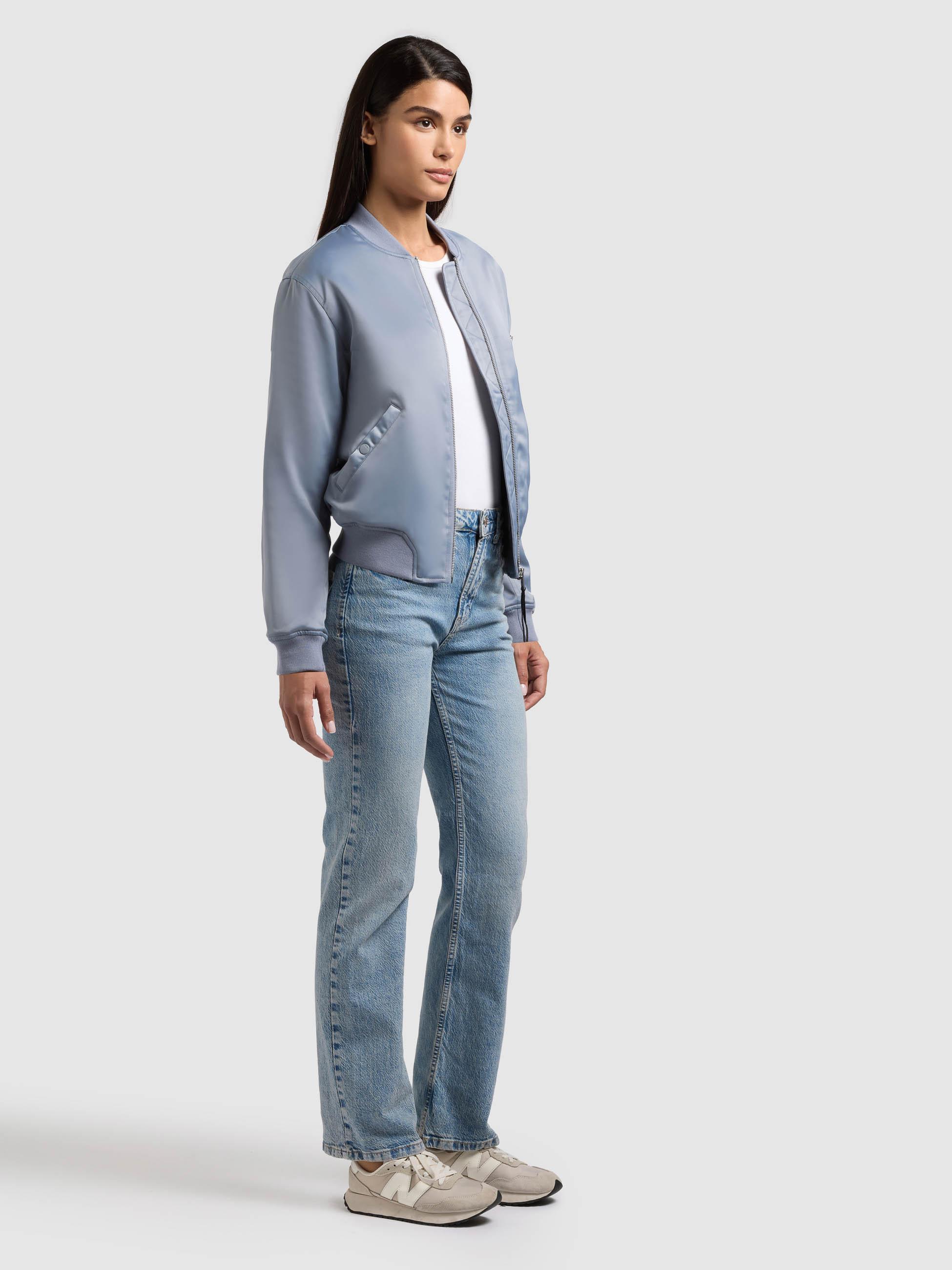 Seidige Bomberjacke "Beth" Misty Blue